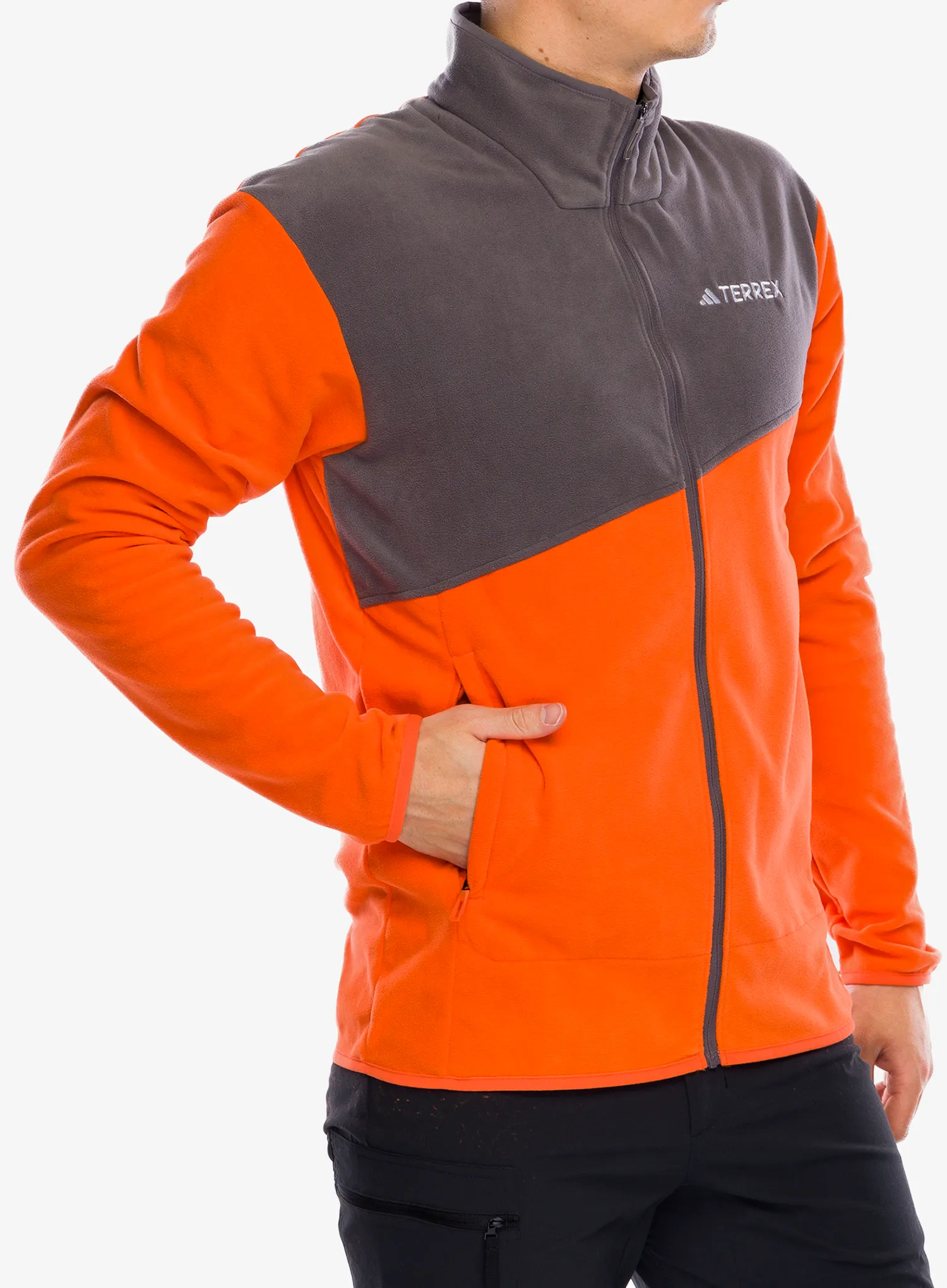 Dukserica od flisa adidas TERREX Multi Full Zip Fleece Jacket - semi impact orange/charcoal