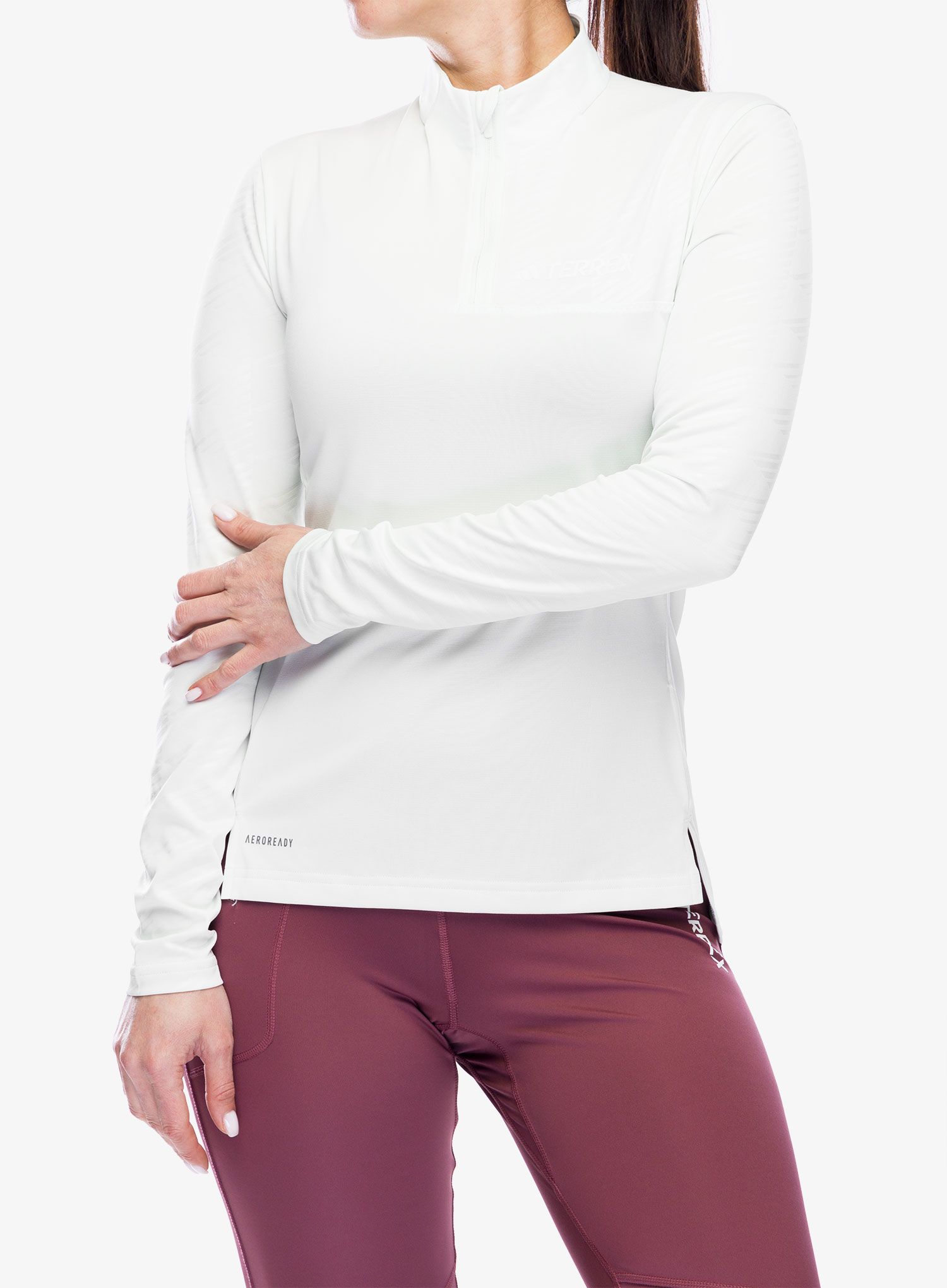 Ženska dukserica adidas TERREX Multi Half-Zip LS Tee - crystal jade
