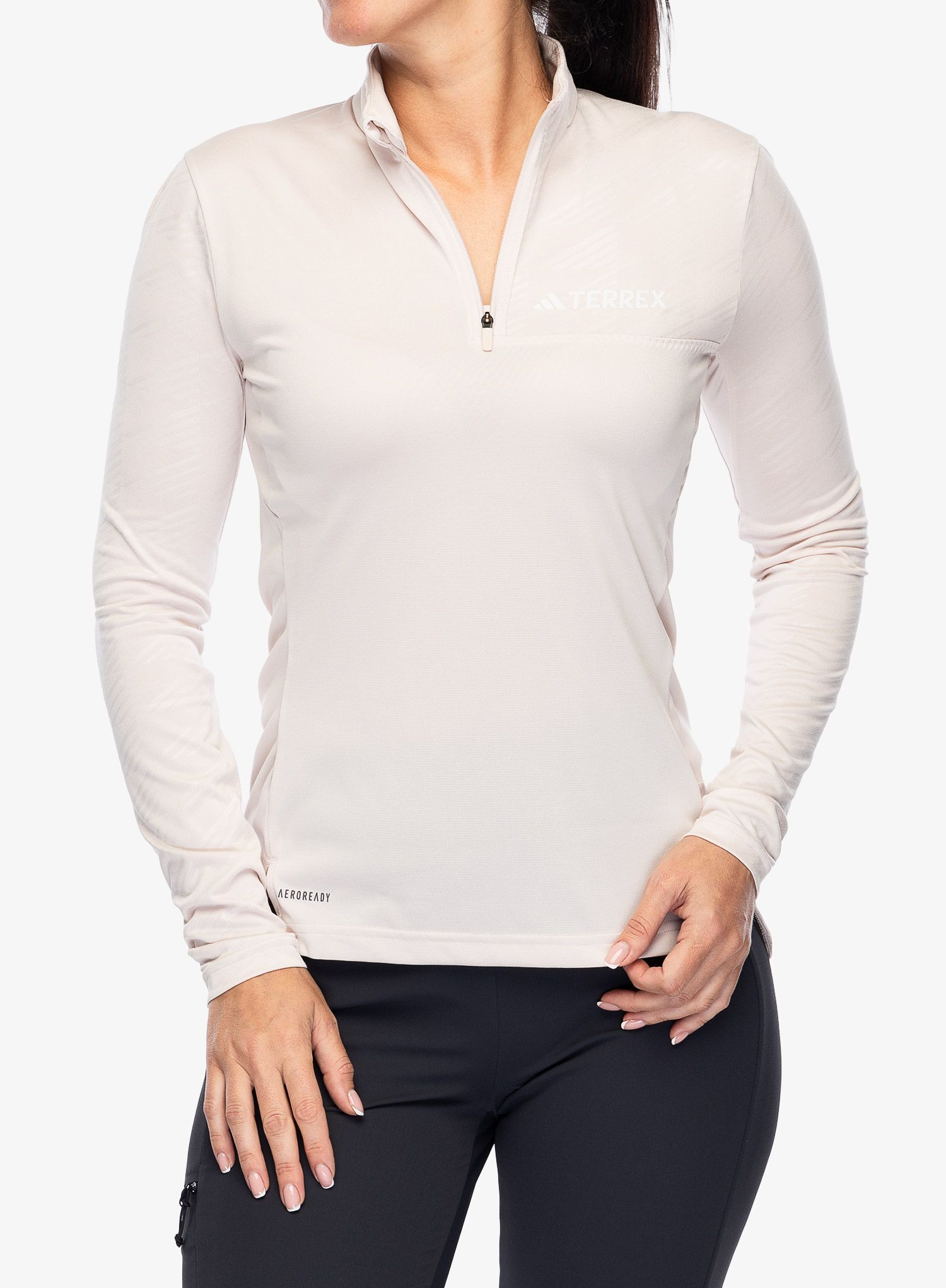 Ženska dukserica adidas TERREX Multi Half-Zip LS Tee - putty mauve