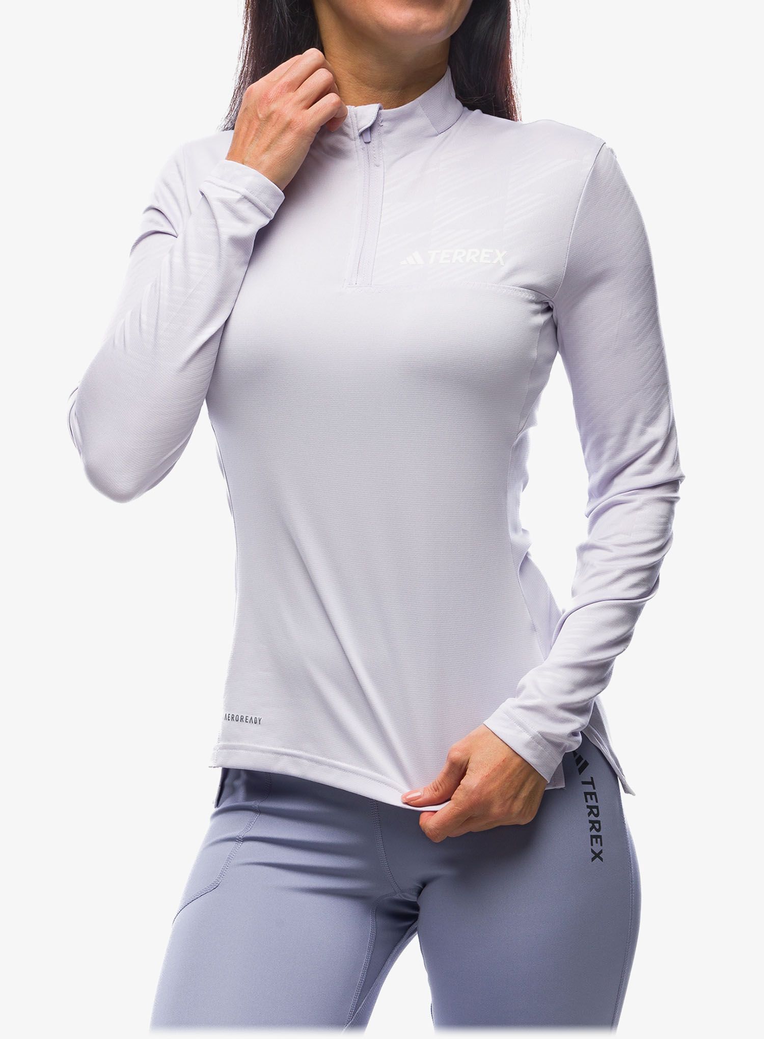 Ženska dukserica adidas TERREX Multi Half-Zip LS Tee - sildaw/white