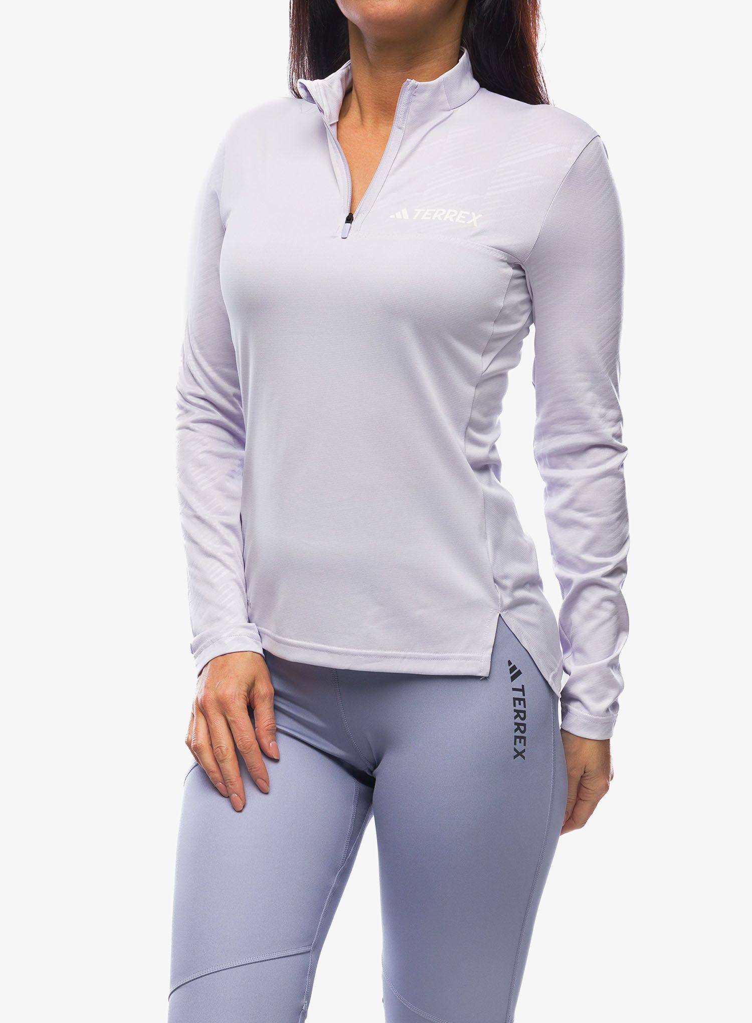Ženska dukserica adidas TERREX Multi Half-Zip LS Tee - sildaw/white