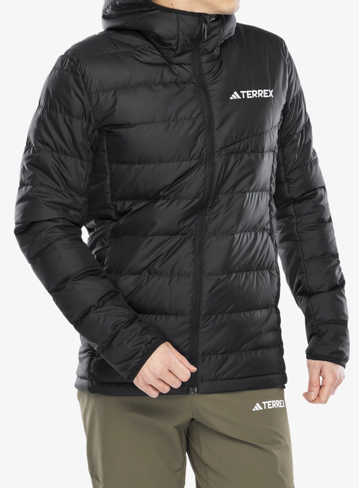 Pernata jakna adidas TERREX Multi Light Down Hooded Jacket - black