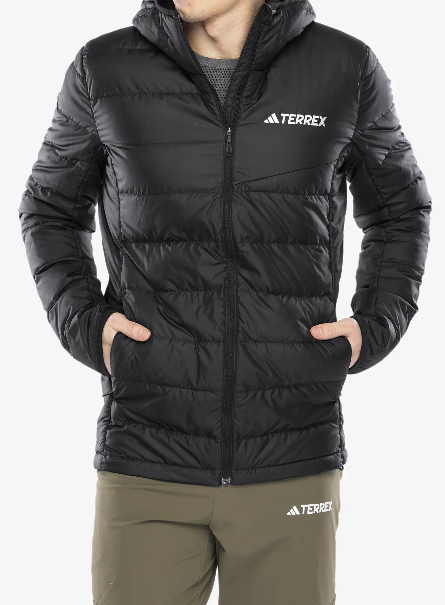 Pernata jakna adidas TERREX Multi Light Down Hooded Jacket - black