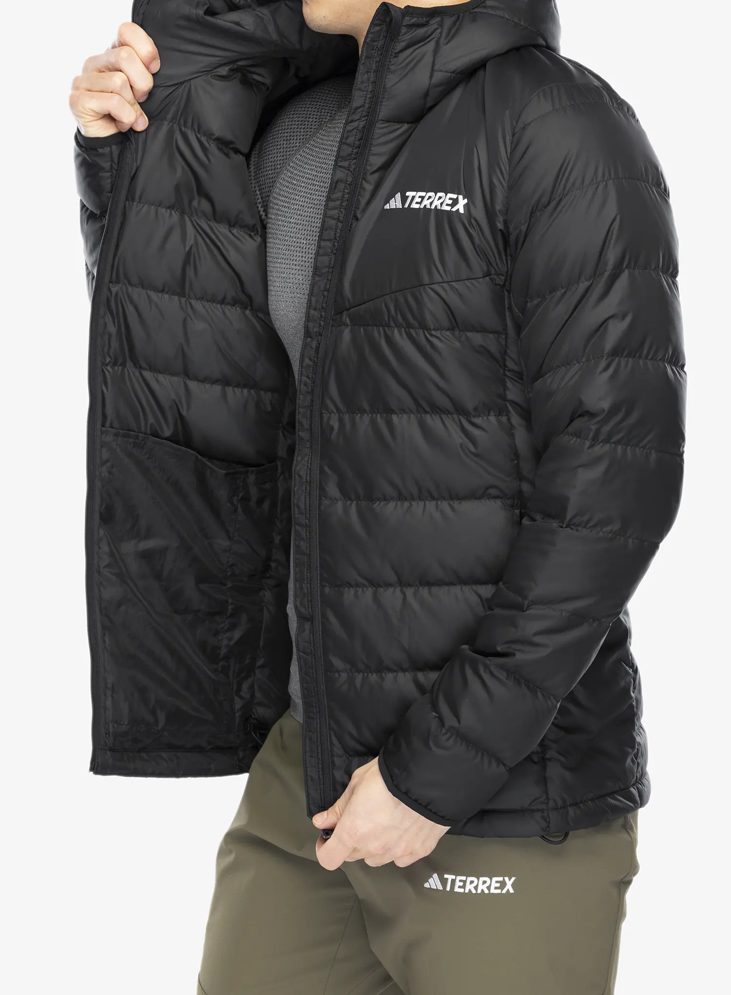 Pernata jakna adidas TERREX Multi Light Down Hooded Jacket - black