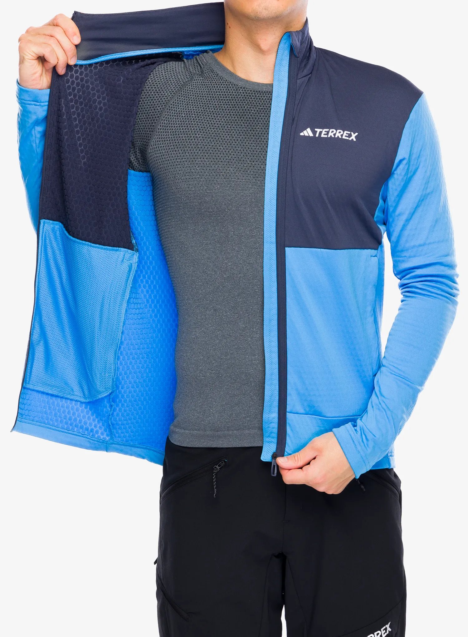 Dukserica adidas TERREX Multi Light Fleece Full Zip Jacket - pulse blue/shadow navy