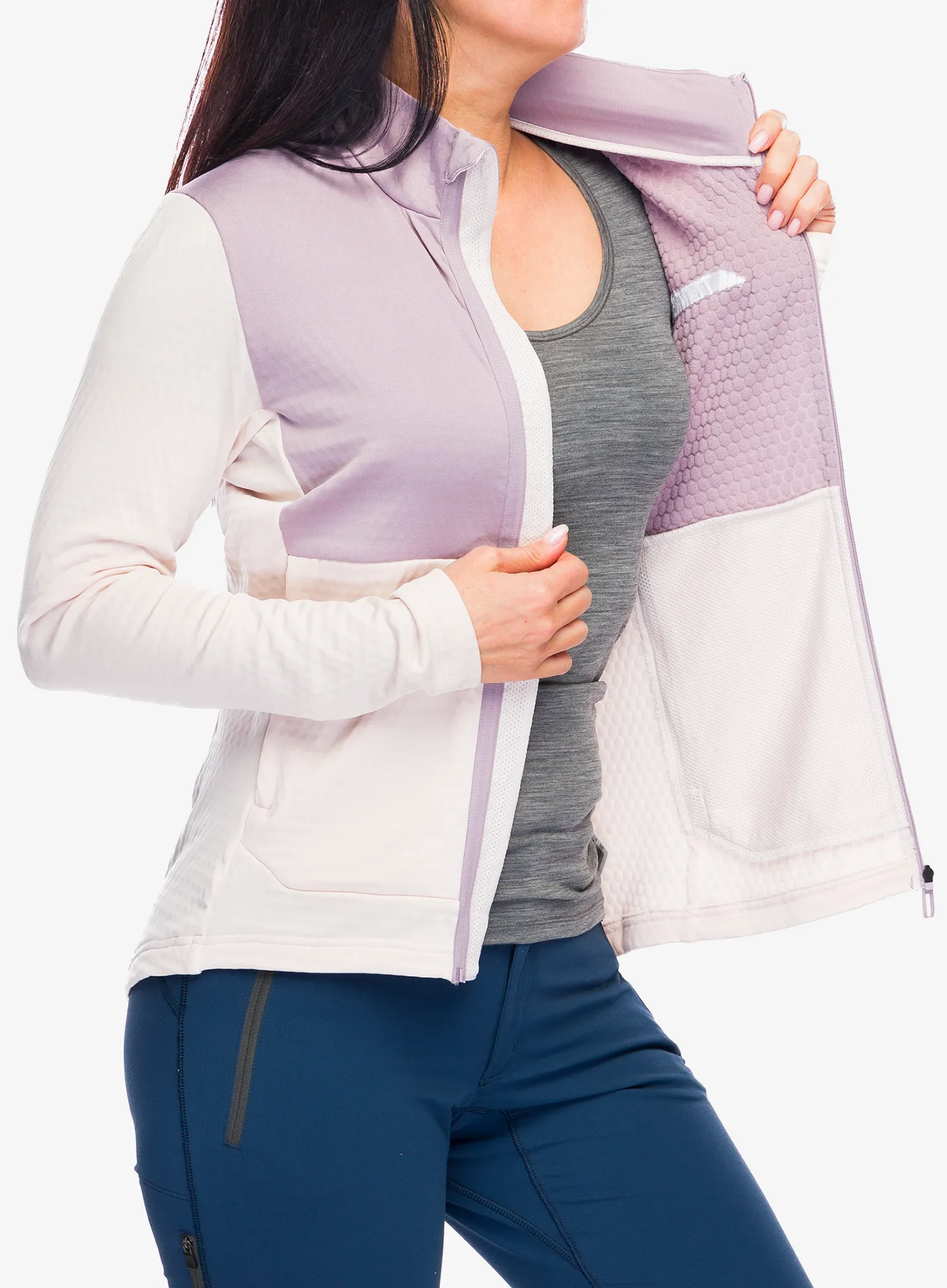Ženska dukserica adidas TERREX Multi Light Fleece Full Zip Jacket - putty mauve/preloved fig