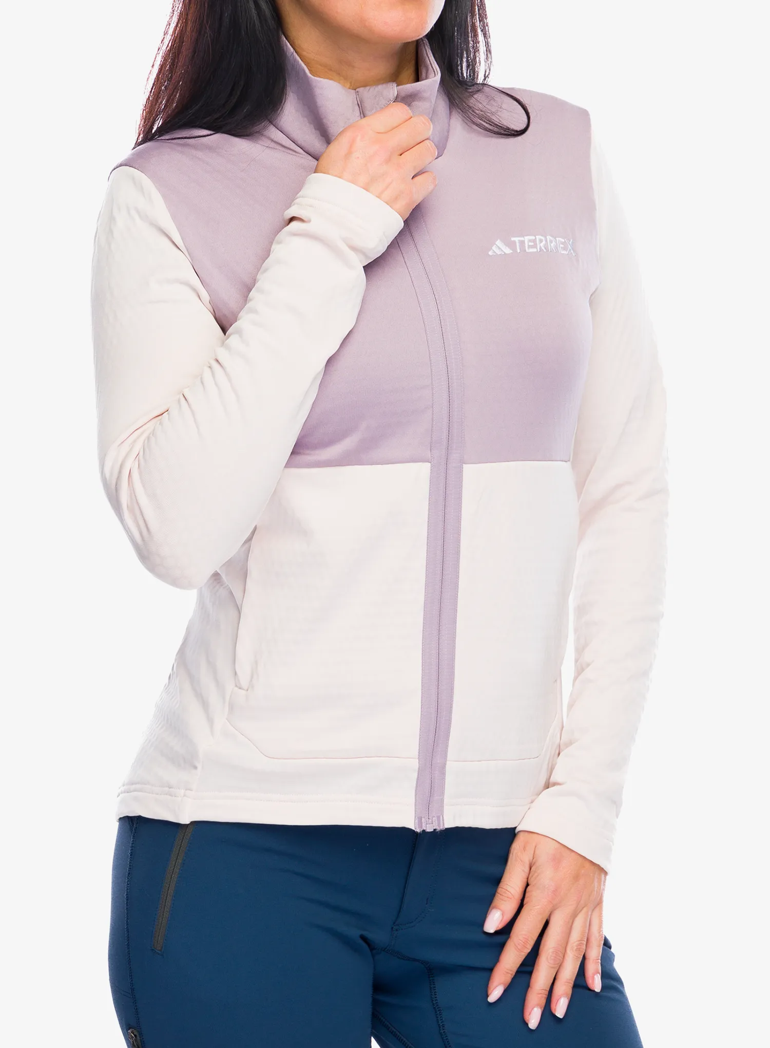 Ženska dukserica adidas TERREX Multi Light Fleece Full Zip Jacket - putty mauve/preloved fig
