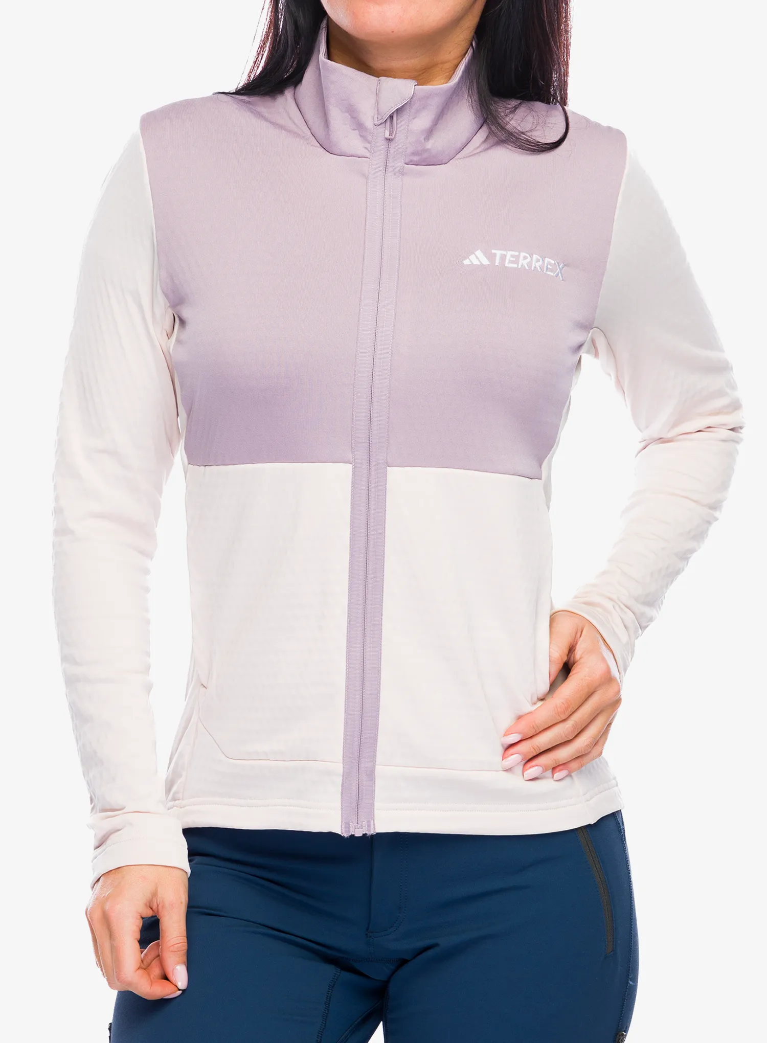 Ženska dukserica adidas TERREX Multi Light Fleece Full Zip Jacket - putty mauve/preloved fig