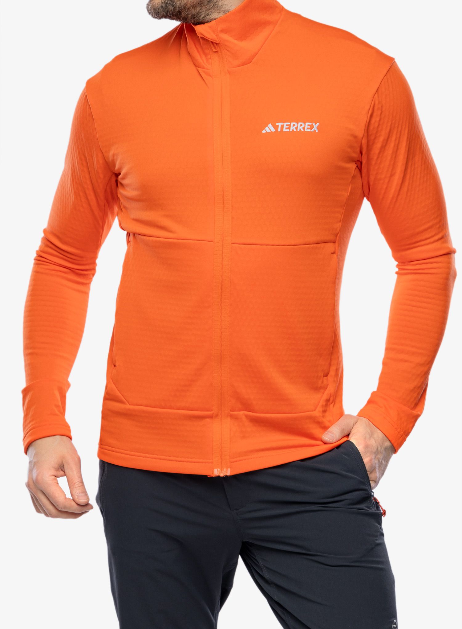 Dukserica od flisa adidas TERREX Multi Light Fleece Full Zip Jacket - semi impact orange