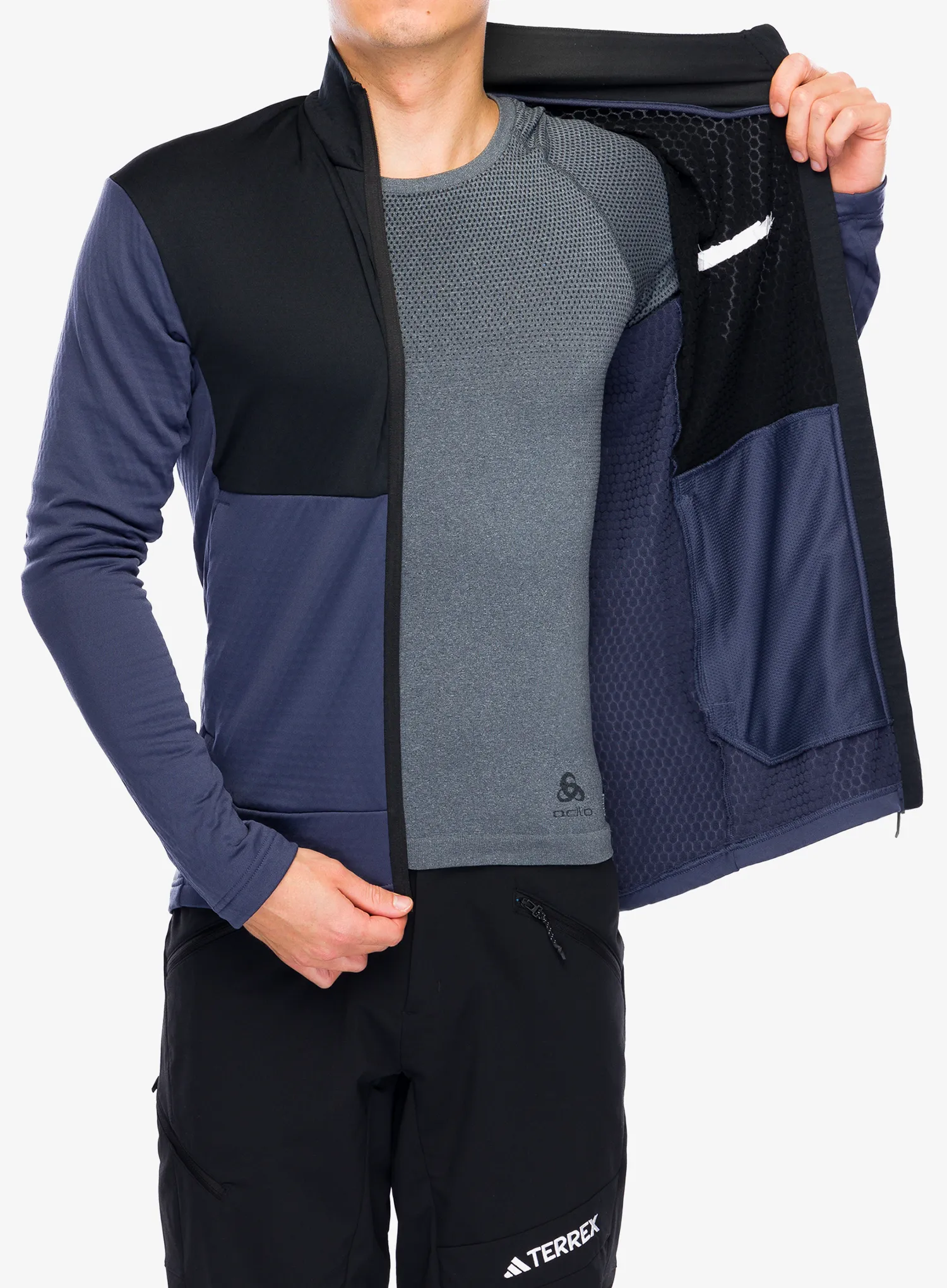 Dukserica od flisa adidas TERREX Multi Light Fleece Full Zip Jacket - shadow navy/black