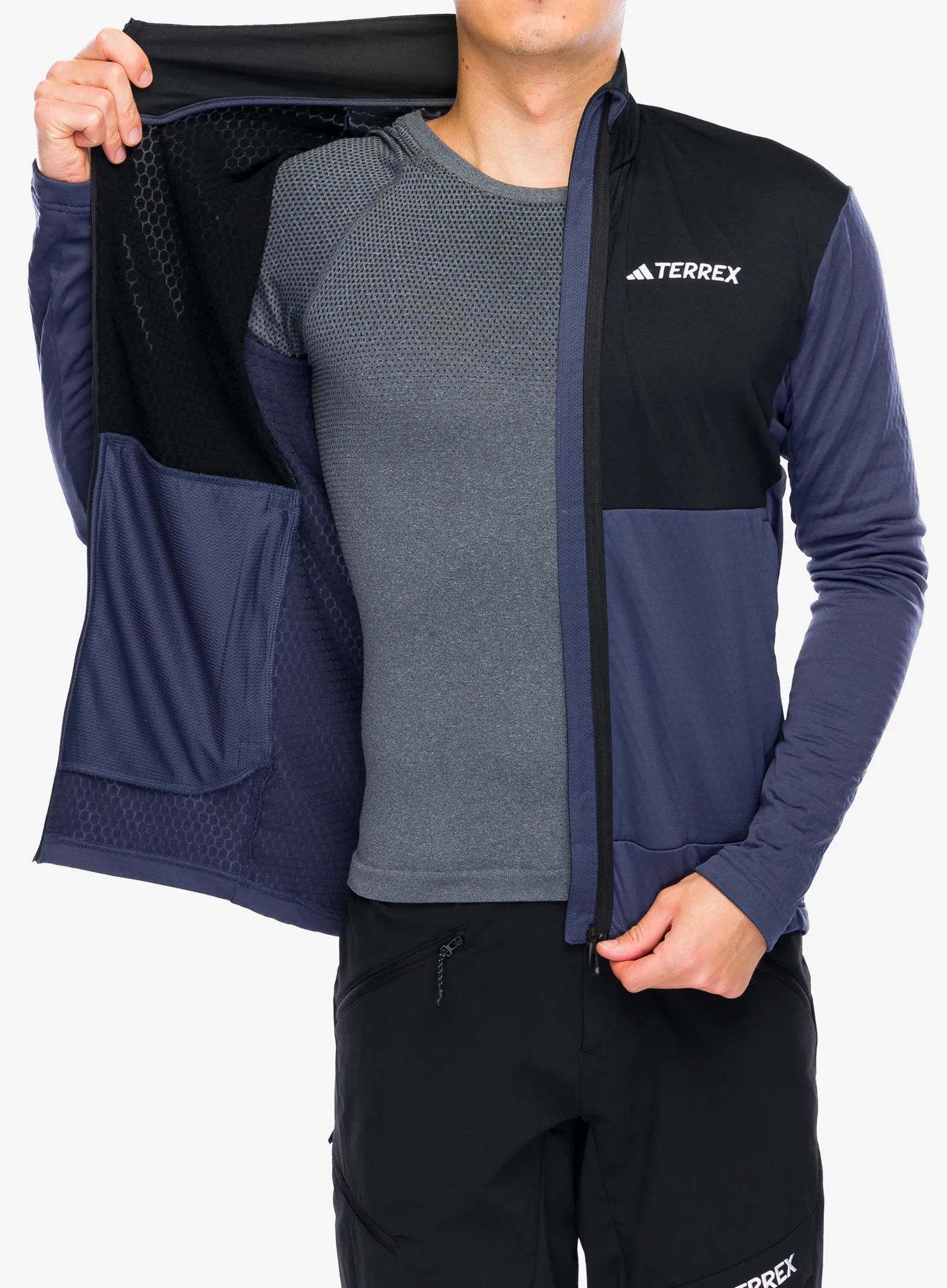 Dukserica od flisa adidas TERREX Multi Light Fleece Full Zip Jacket - shadow navy/black