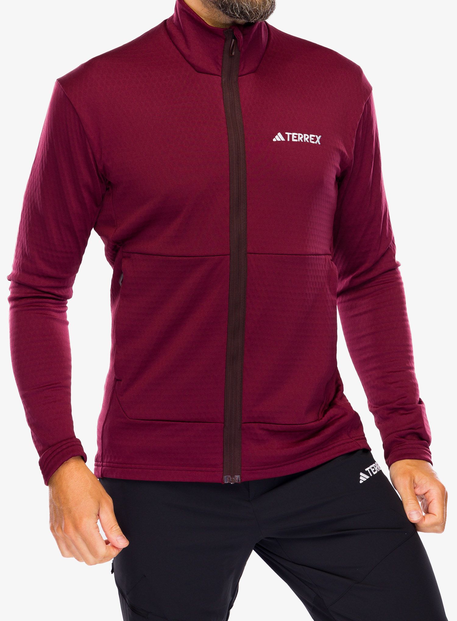 Dukserica od flisa adidas TERREX Multi Light Fleece Full Zip Jacket - shadow red