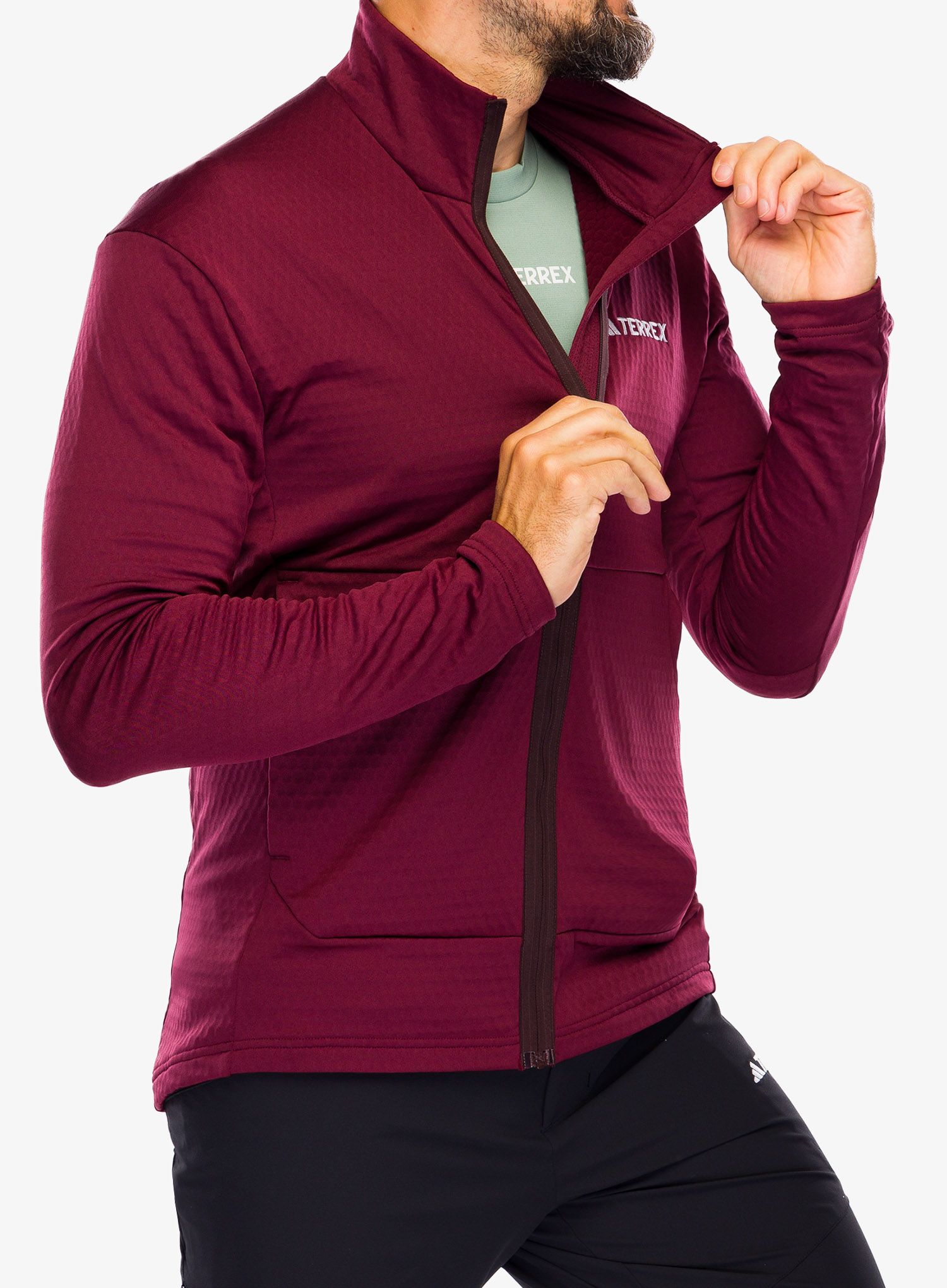 Dukserica od flisa adidas TERREX Multi Light Fleece Full Zip Jacket - shadow red