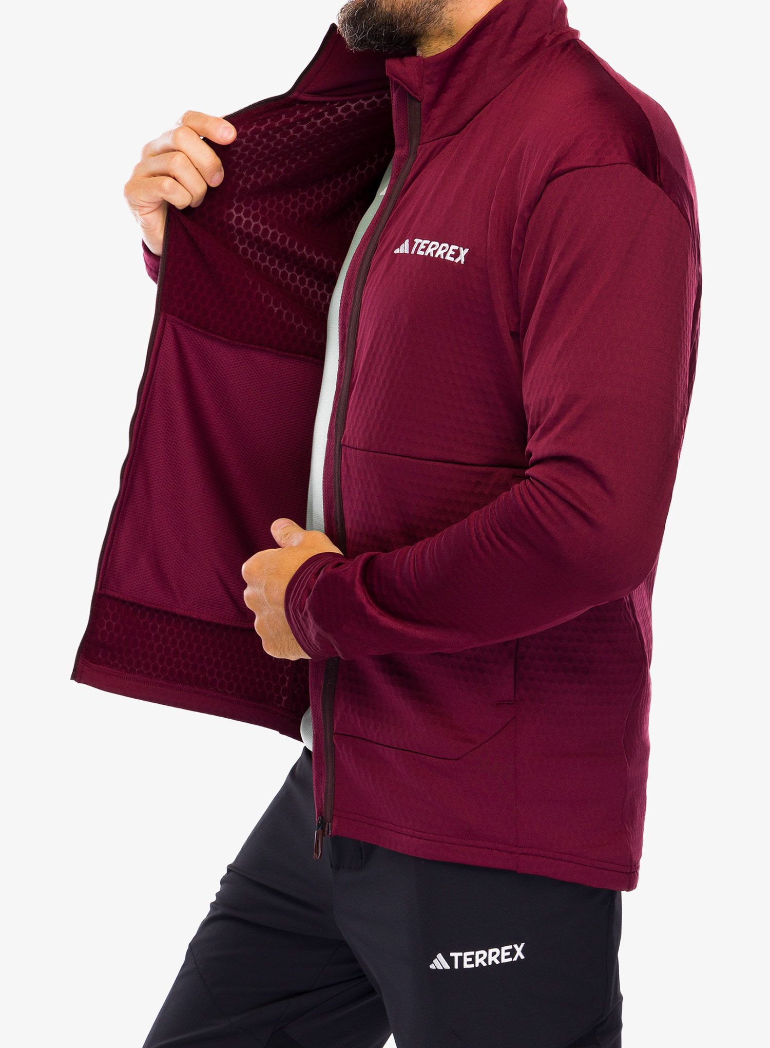 Dukserica od flisa adidas TERREX Multi Light Fleece Full Zip Jacket - shadow red