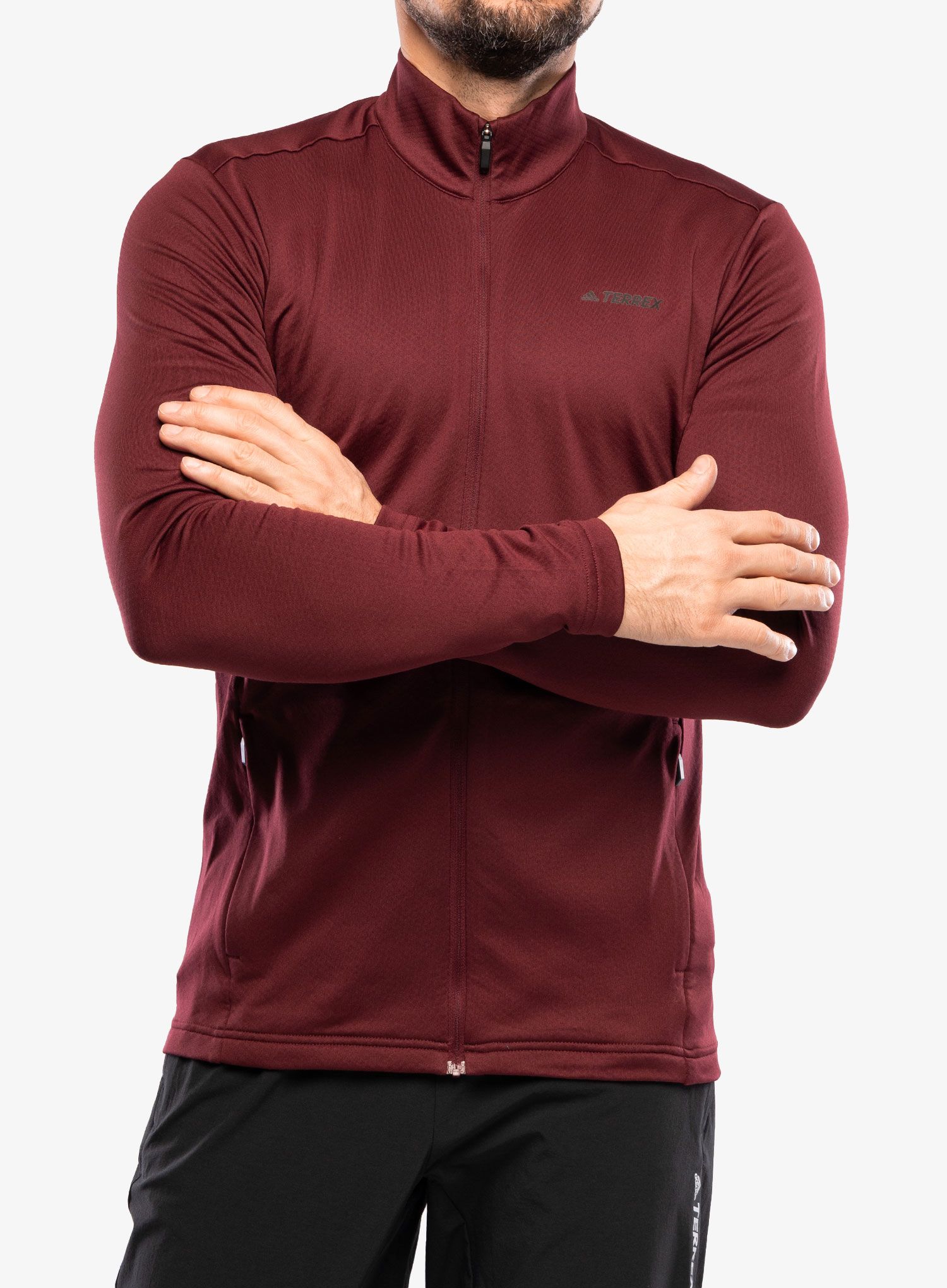 Dukserica od flisa adidas TERREX Multi Primegreen Full-Zip Fleece Jkt - shadow red