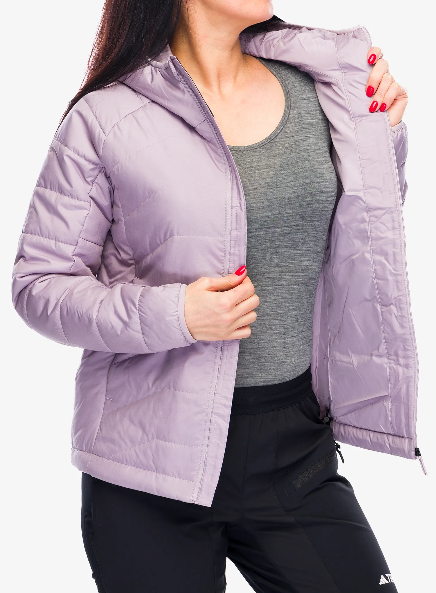 Jakna s postavom ženska adidas TERREX Multi Synthetic Insulated Hooded Jacket - preloved fig