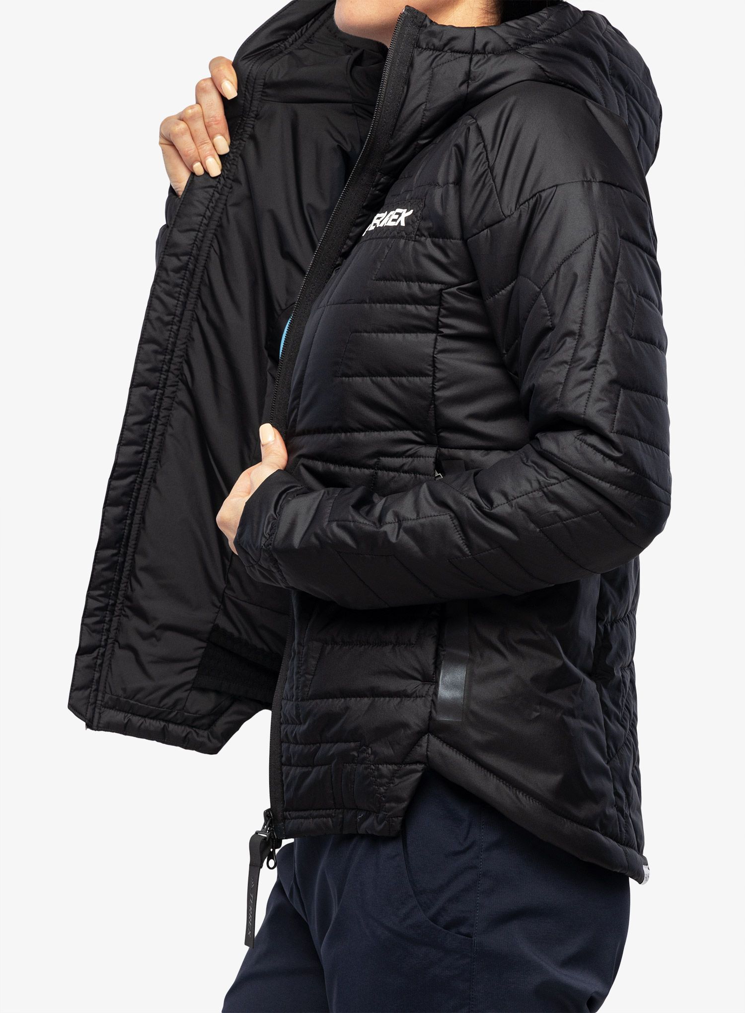 Ženska jakna adidas TERREX Myshelter Primaloft Hooded Padded Jkt - black