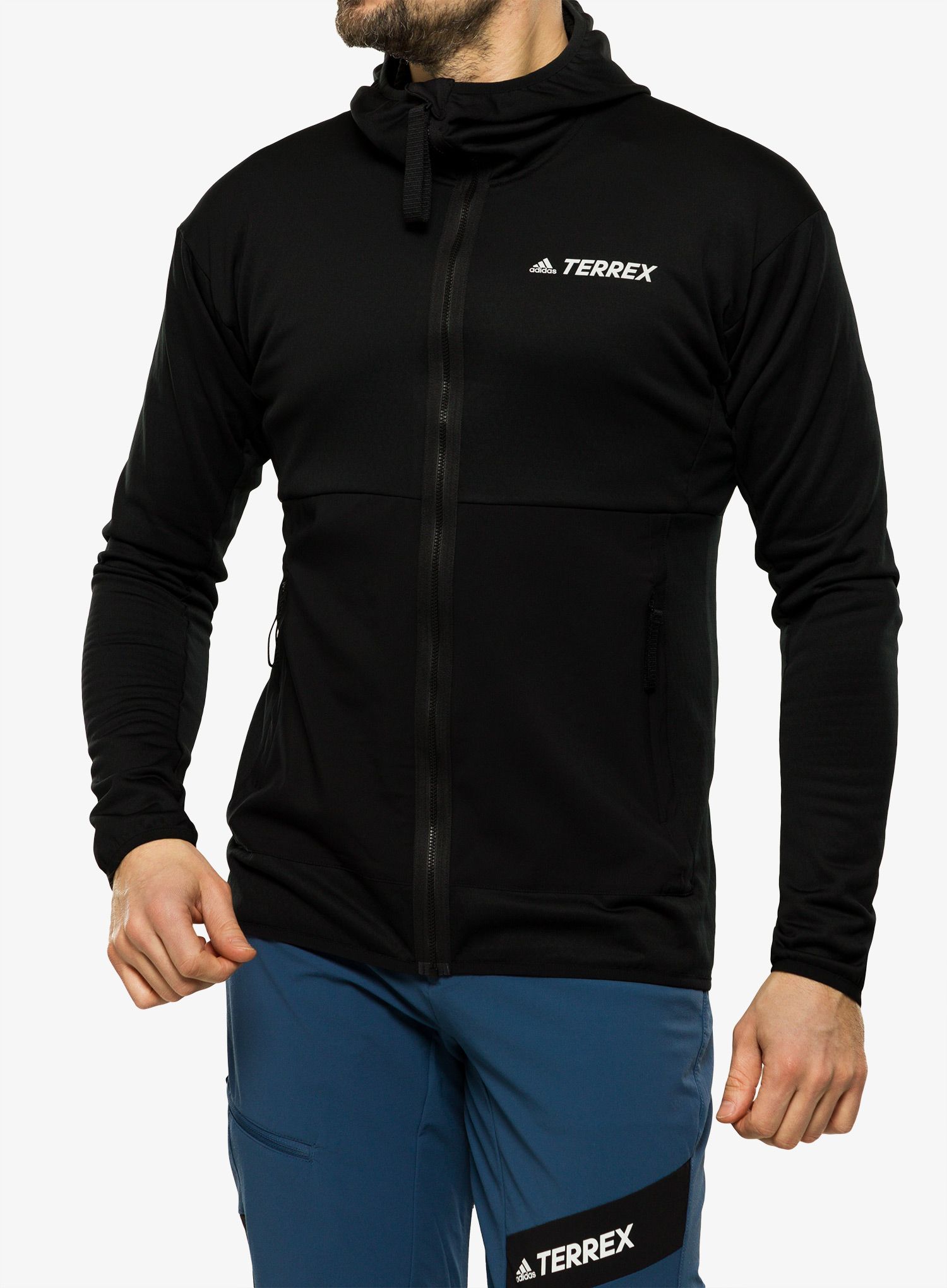 Dukserica od flisa adidas TERREX Tech Flooce Light Hooded Fleece - black