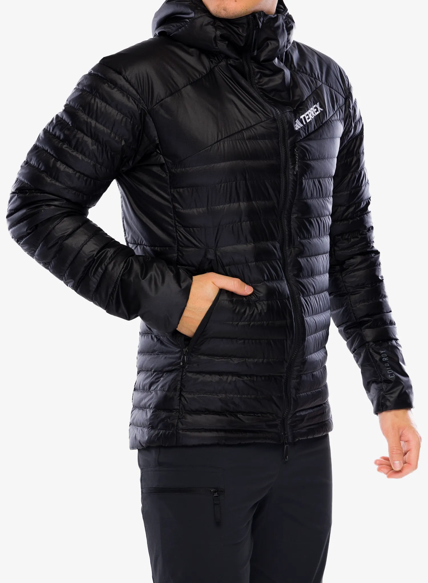 Pernata jakna adidas TERREX Techrock Down Hooded Jacket - black