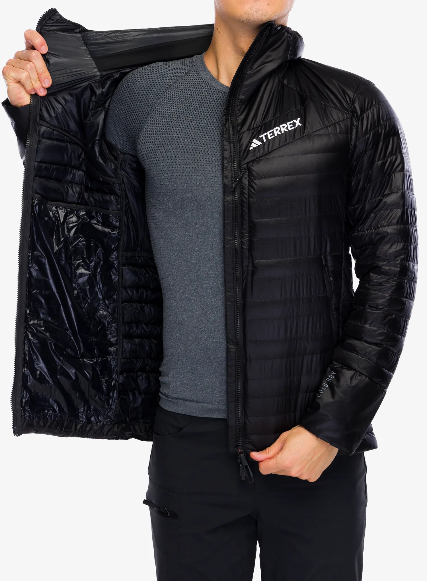 Pernata jakna adidas TERREX Techrock Down Hooded Jacket - black