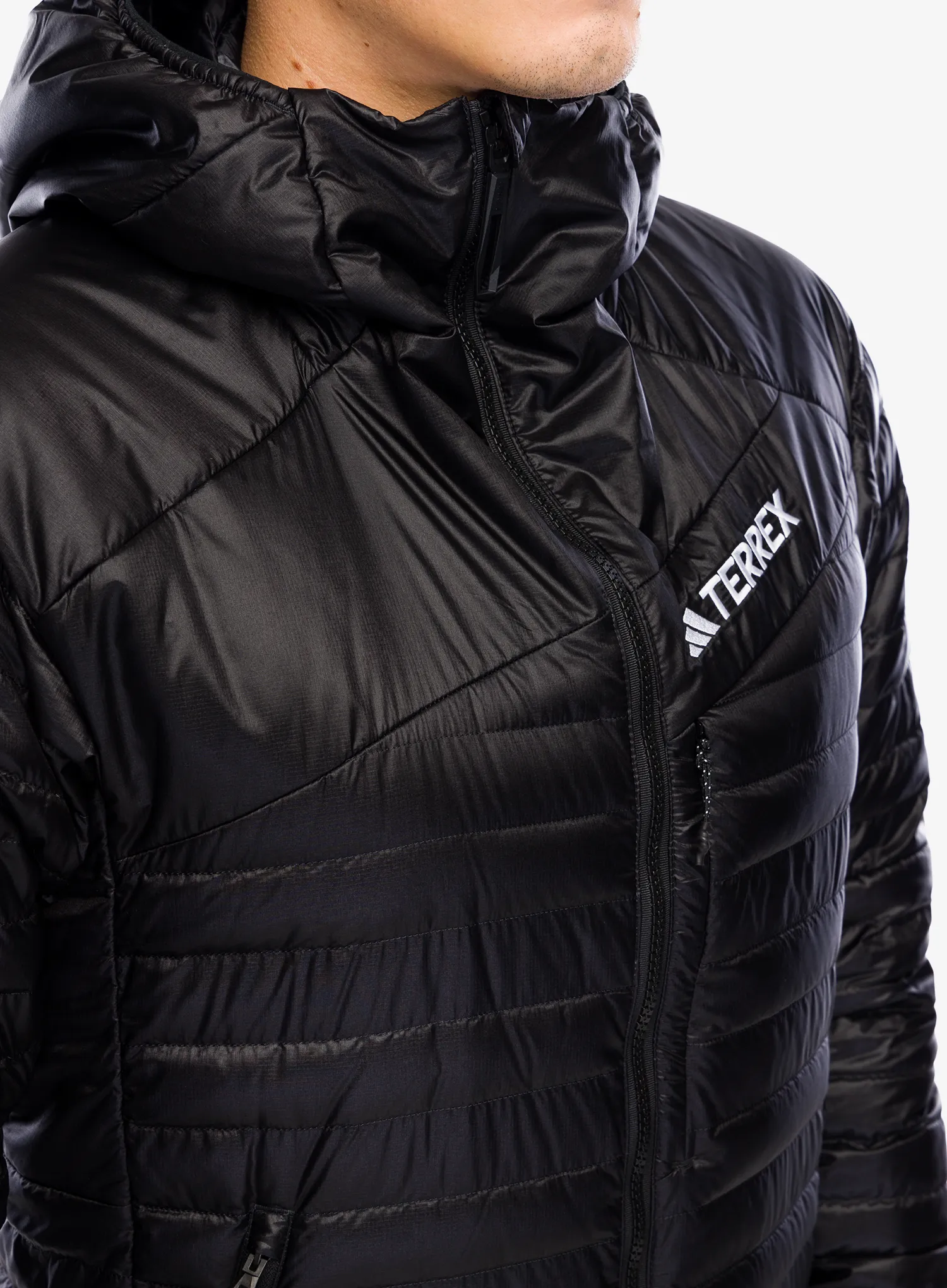 Pernata jakna adidas TERREX Techrock Down Hooded Jacket - black