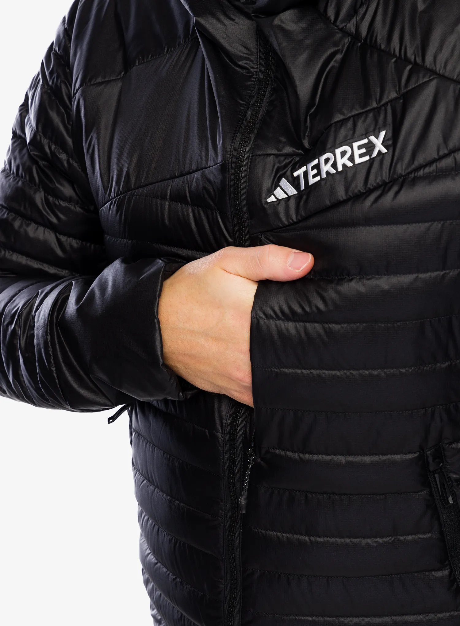 Pernata jakna adidas TERREX Techrock Down Hooded Jacket - black