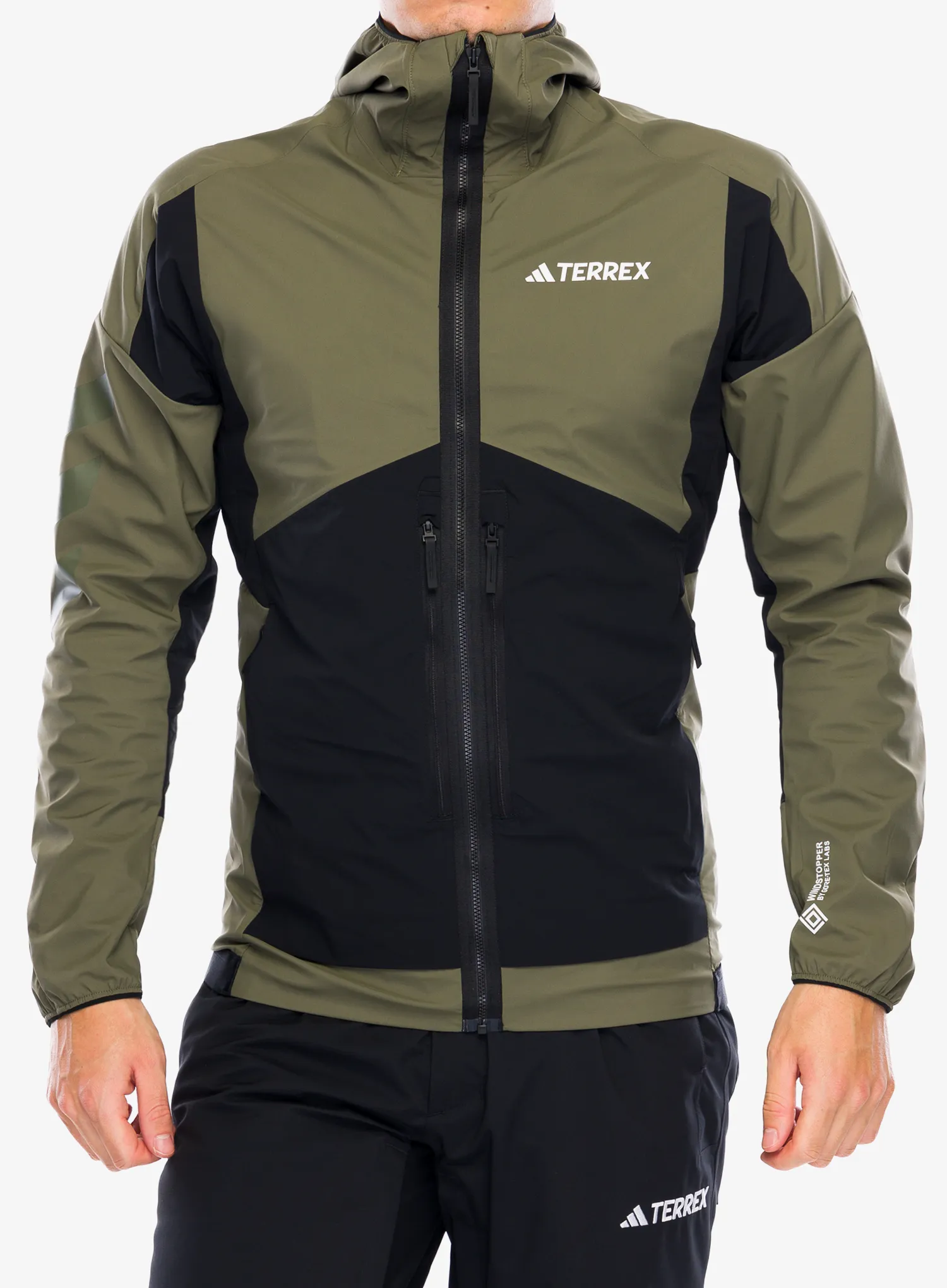 Softshell jakna adidas TERREX Techrock GORE-TEX WINDSTOPPER Softshell Jkt - olive strata/black