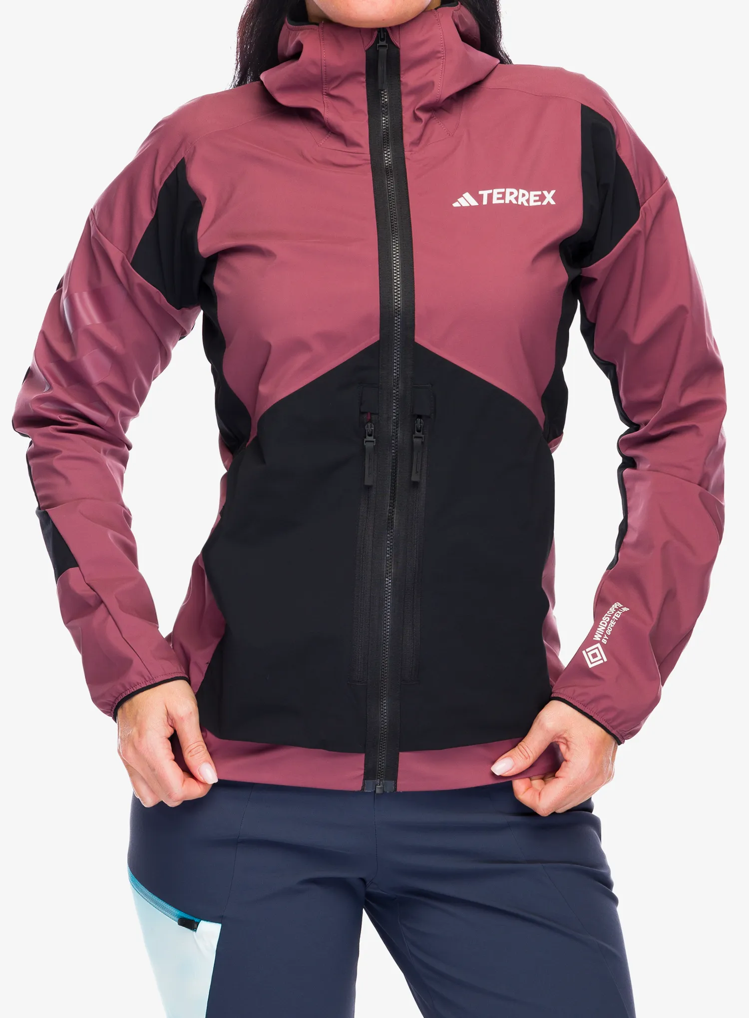 Ženska softshell jakna adidas TERREX Techrock GORE-TEX WINDSTOPPER Softshell Jkt - quiet crimson/blk