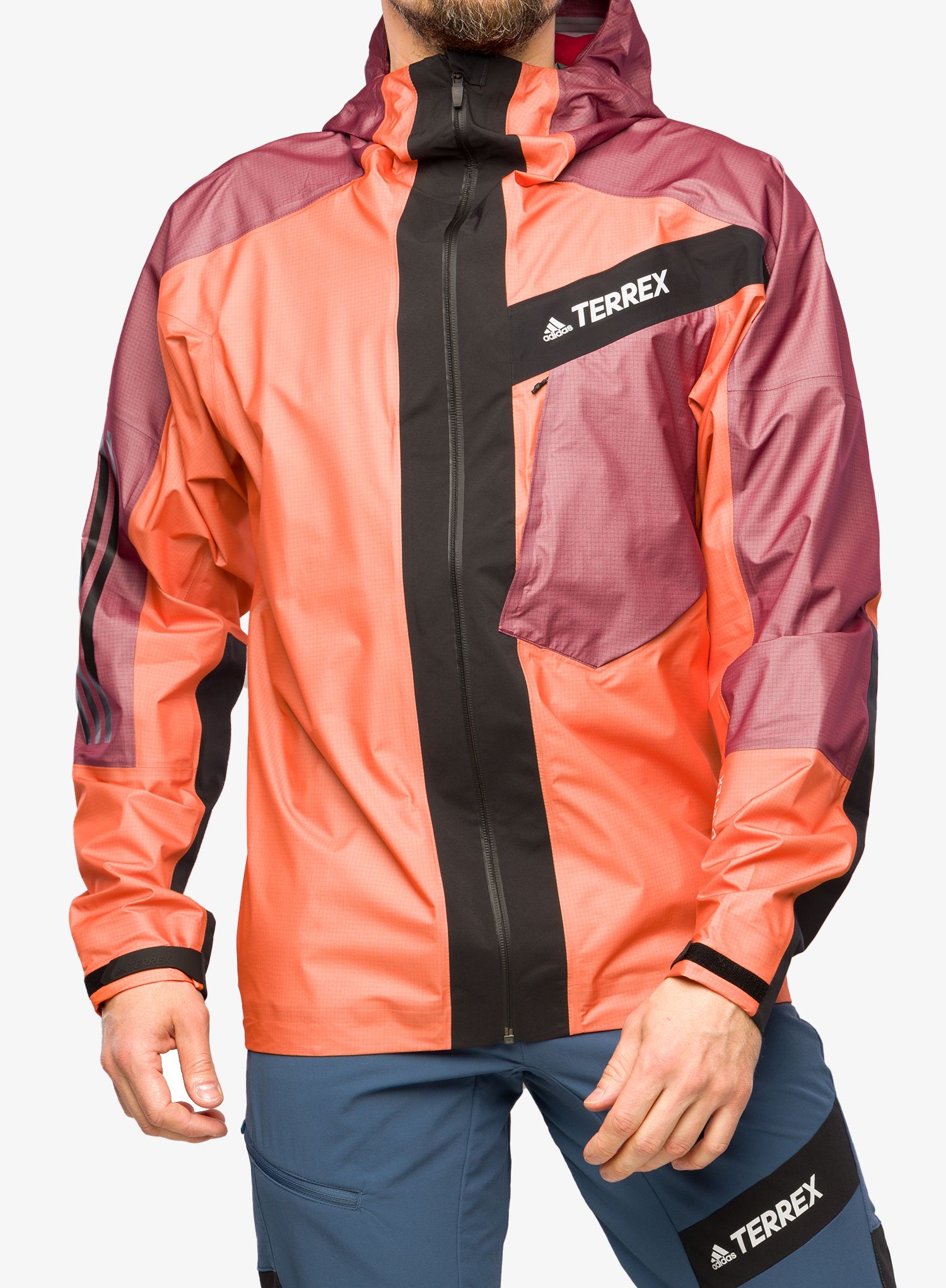 Kišna jakna adidas TERREX Techrock Light GORE-TEX Jacket - semi impact orange/shared
