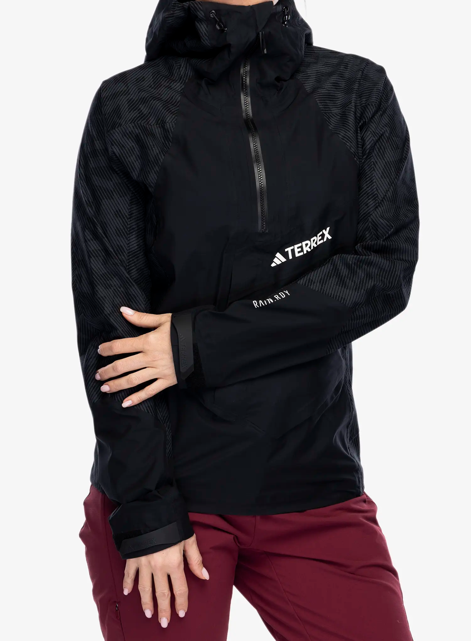Ženska jakna adidas TERREX Techrock RAIN.RDY Anorak - black