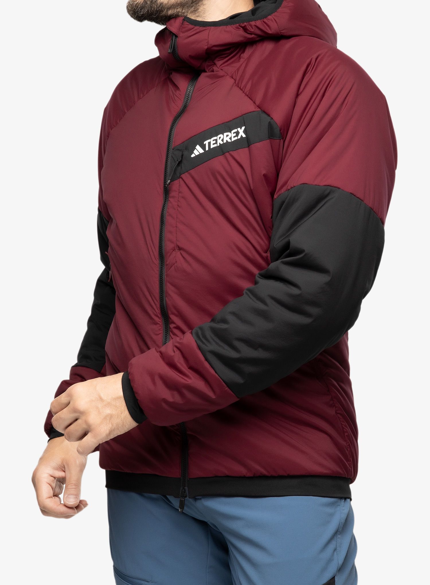 Jakna s postavom adidas TERREX Techrock Stretch PrimaLoft Hooded Jkt - shared/black