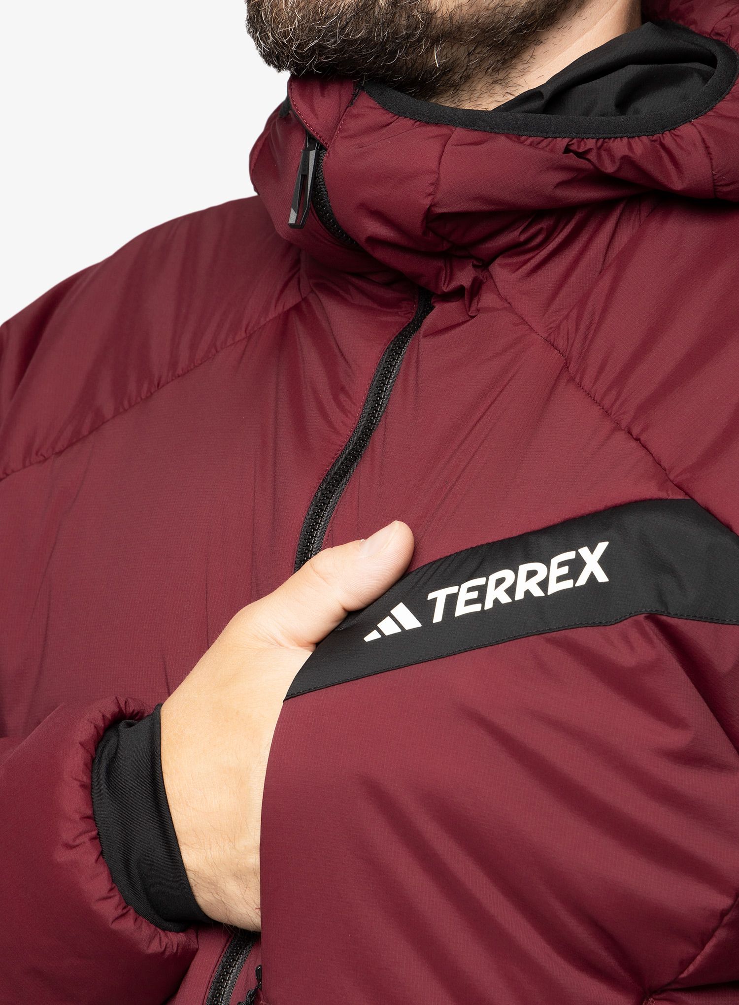 Jakna s postavom adidas TERREX Techrock Stretch PrimaLoft Hooded Jkt - shared/black