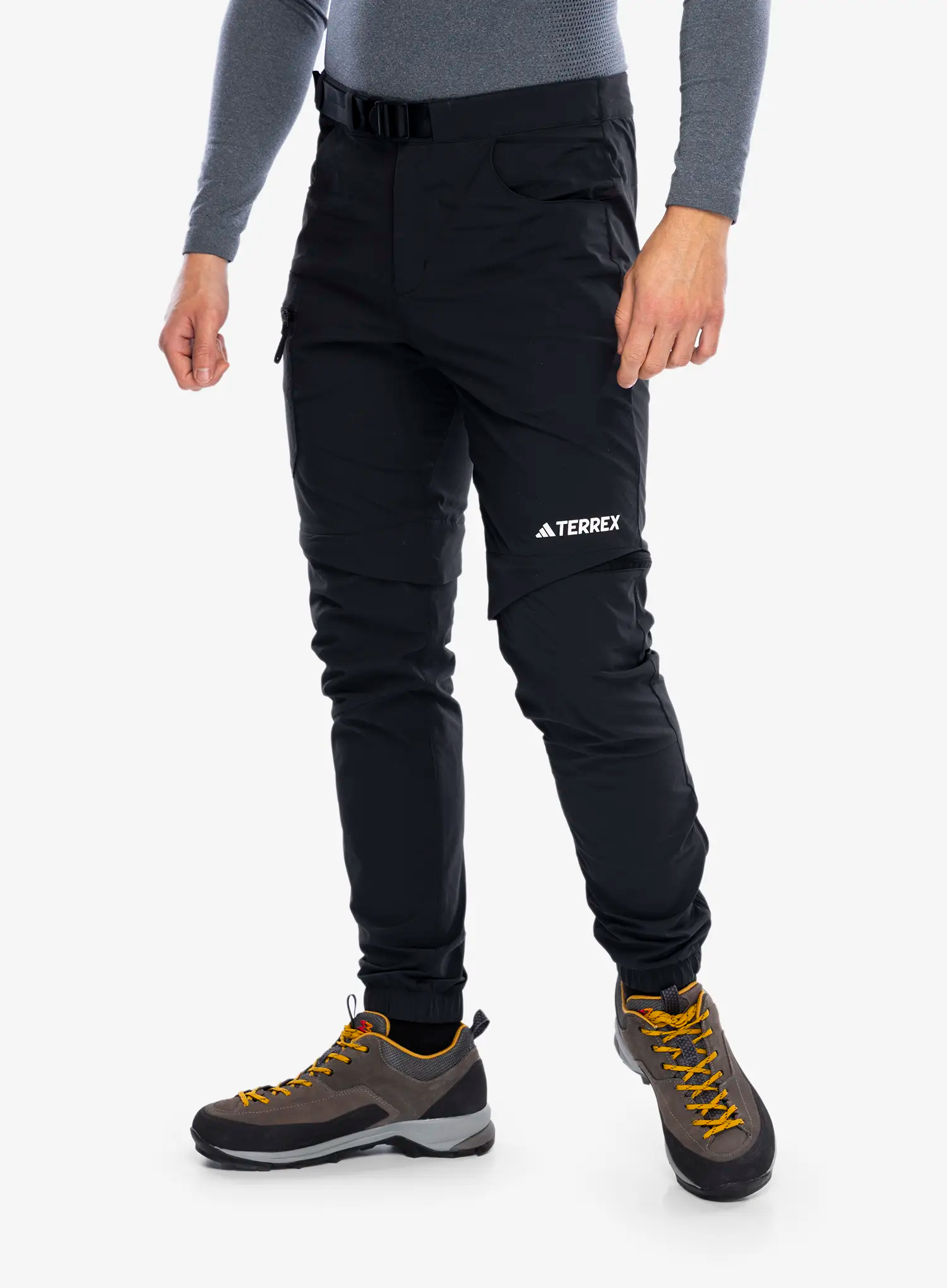 Muške planinarske hlače adidas TERREX Utilitas Zip Off Pants - black