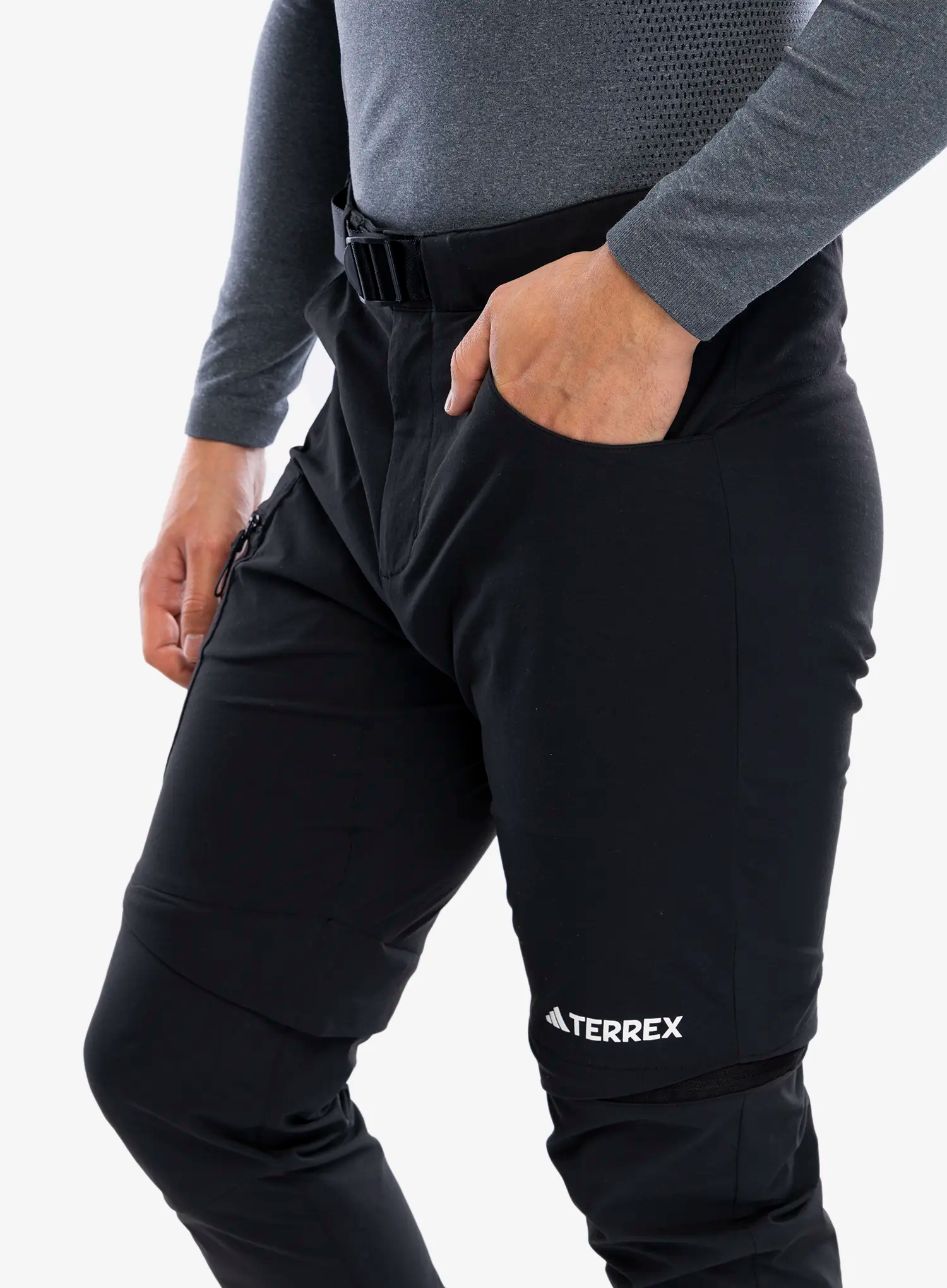 Muške planinarske hlače adidas TERREX Utilitas Zip Off Pants - black