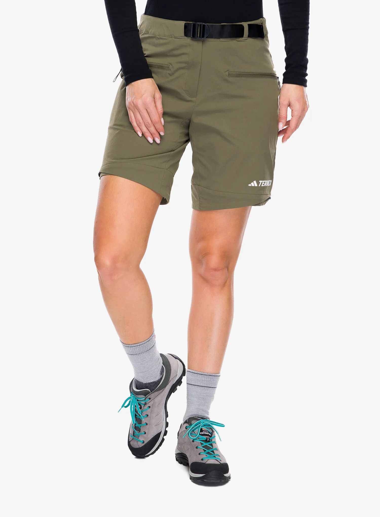 Ženske hlače adidas TERREX Utilitas Zip Off Pants - olive strata