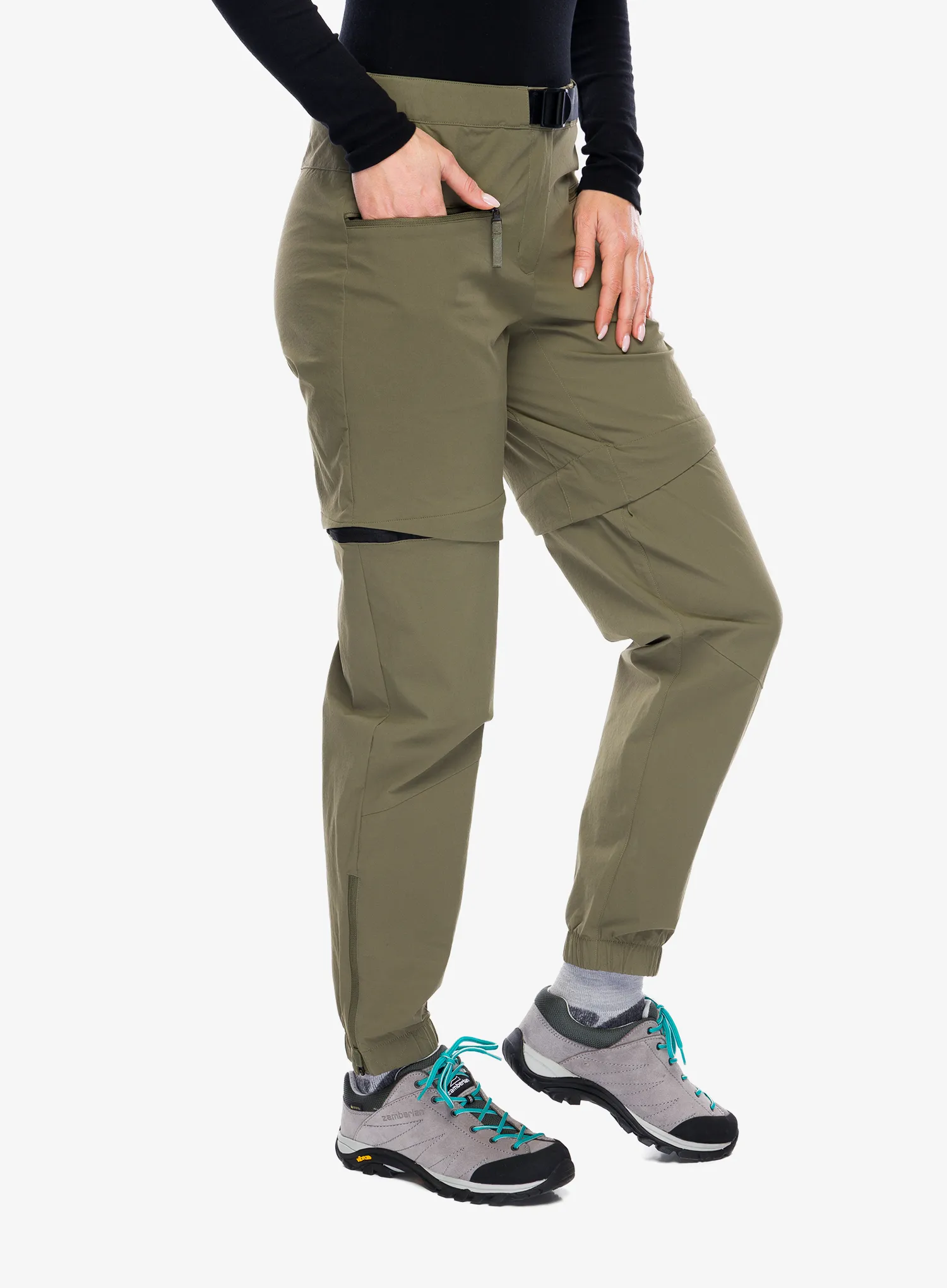 Ženske hlače adidas TERREX Utilitas Zip Off Pants - olive strata