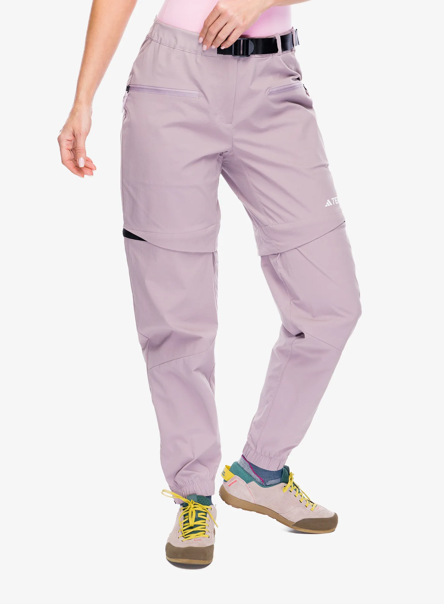 Ženske hlače adidas TERREX Utilitas Zip Off Pants - preloved fig/fig