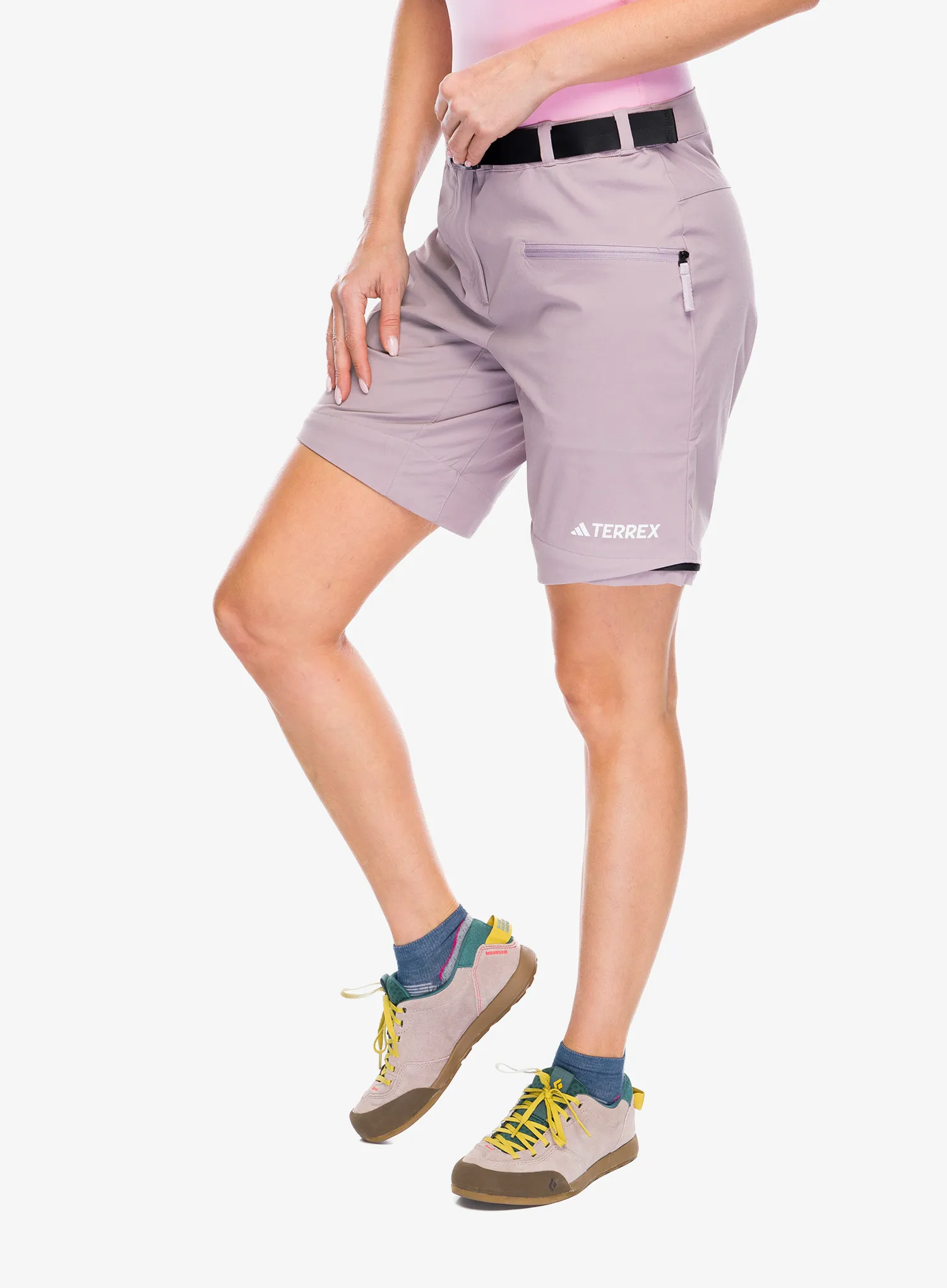 Ženske hlače adidas TERREX Utilitas Zip Off Pants - preloved fig/fig