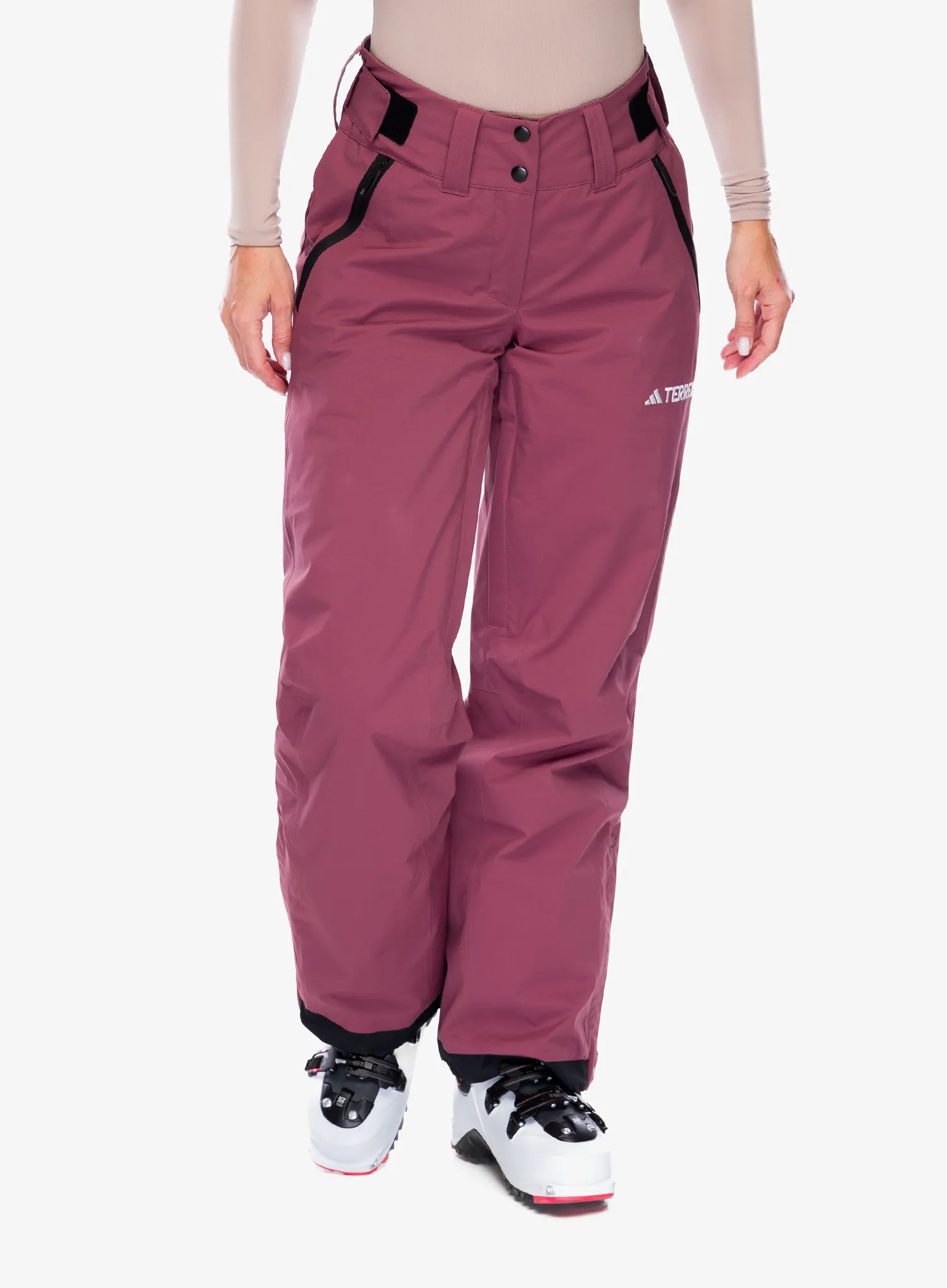 Ženske skijaške hlače adidas TERREX Xperior 2L Insulated Stretch Pants - quiet crimson/white