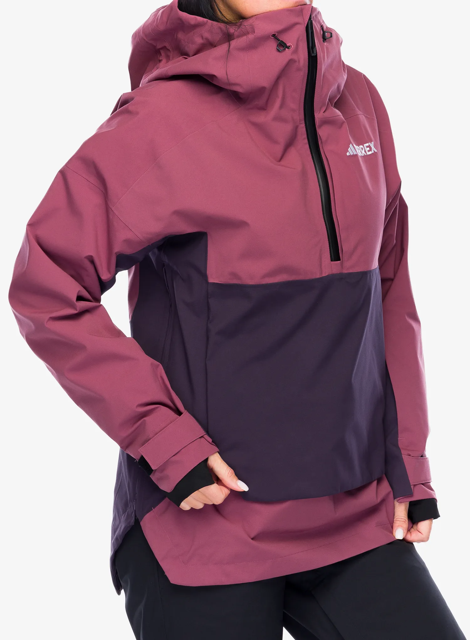 Ženska skijaška jakna adidas TERREX Xperior 2L Lined RAIN.RDY Anorak - quiet crimson/aurora black