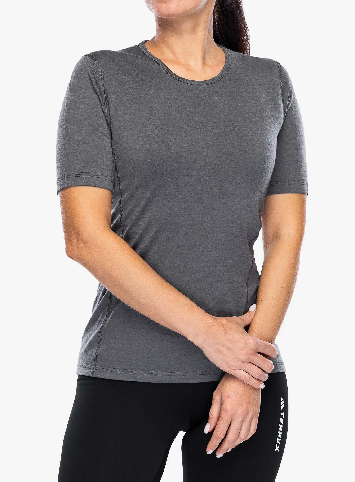 Ženska termoaktivna dukserica adidas TERREX Xperior Merino 200 Base Layer SS - grey five