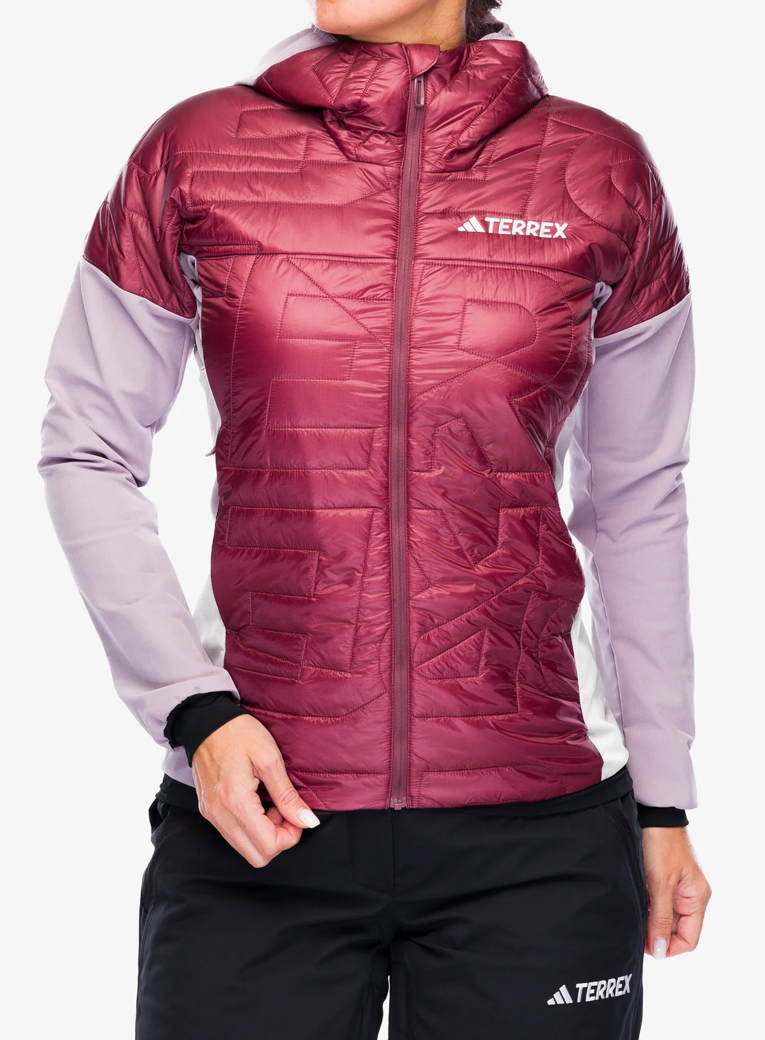 Ženska hibridna jakna adidas TERREX Xperior Varilite Hybrid PrimaLoft Jacket - preloved fig/quiet crimson