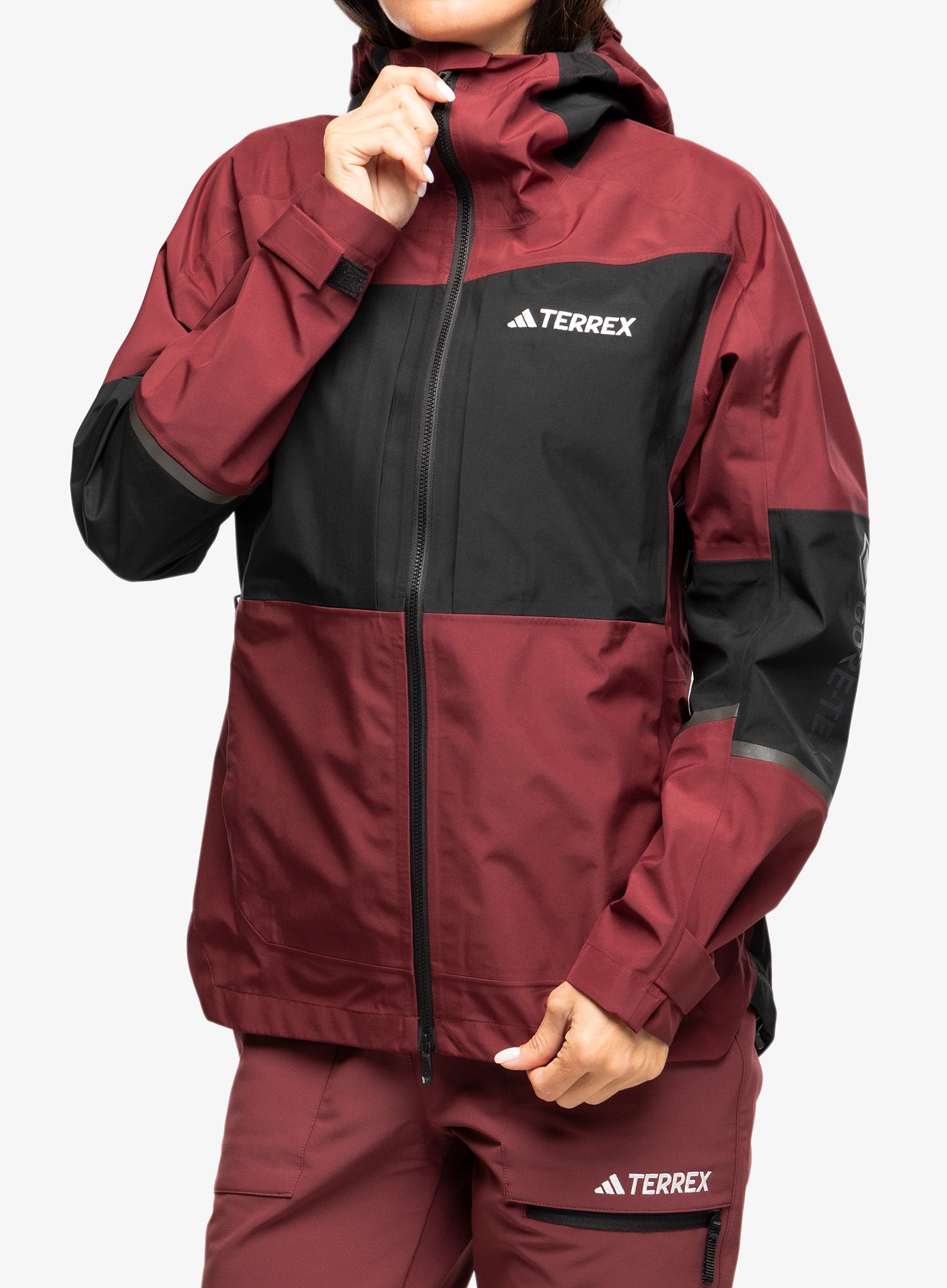 Ženska jakna s membranom adidas TERREX Xploric GORE-TEX Rain Jacket - shadow red/black