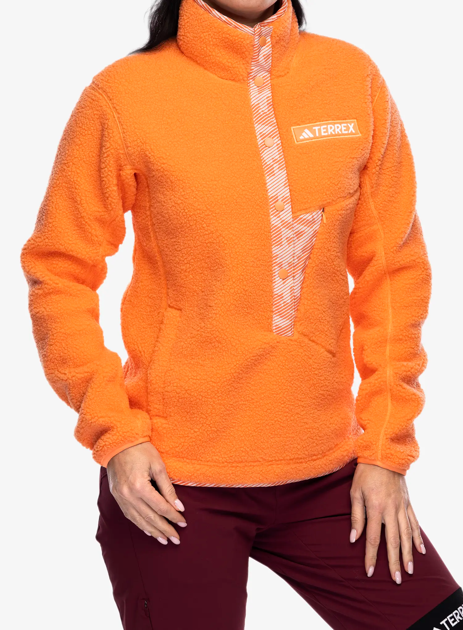 Ženska jakna od flisa adidas TERREX Xploric High Pile Fleece Pullover - amber tint