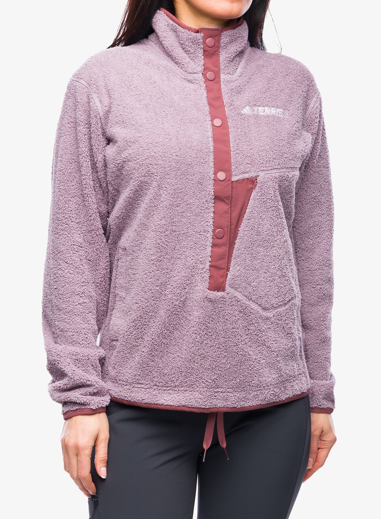Ženska jakna od flisa adidas TERREX Xploric High Pile Fleece Pullover - preloved fig