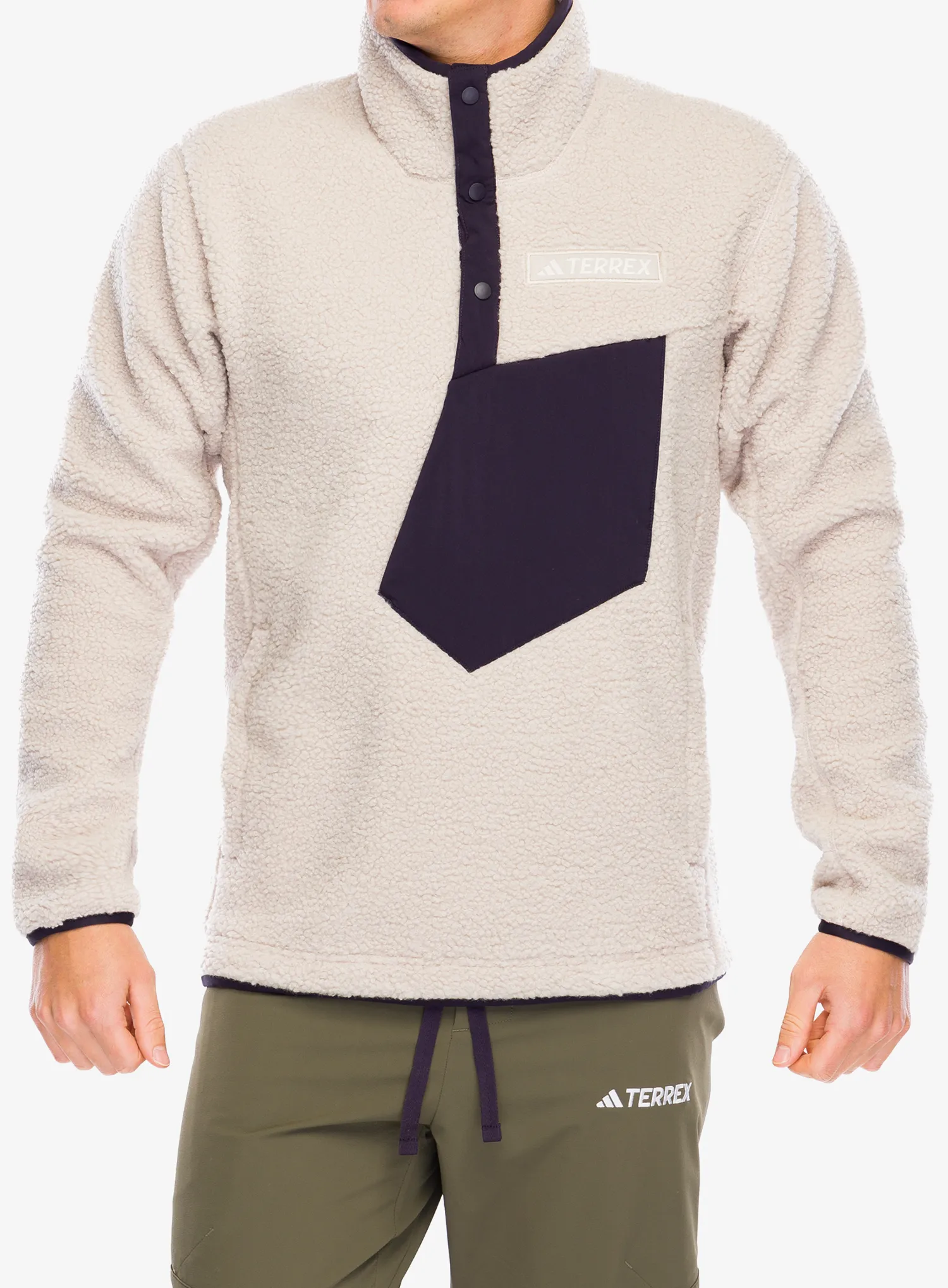 Jakna od flisa adidas TERREX Xploric High Pile Fleece Pullover - wonder beige