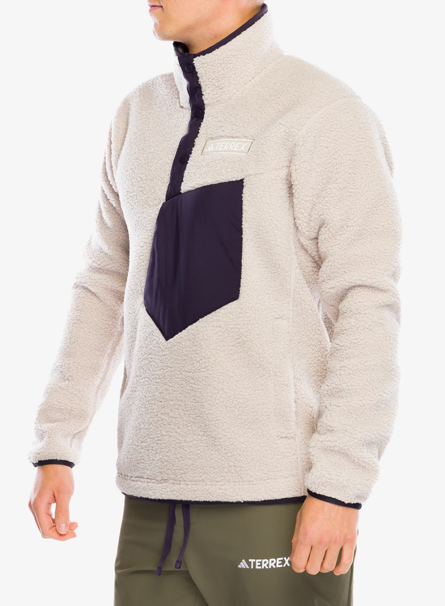 Jakna od flisa adidas TERREX Xploric High Pile Fleece Pullover - wonder beige