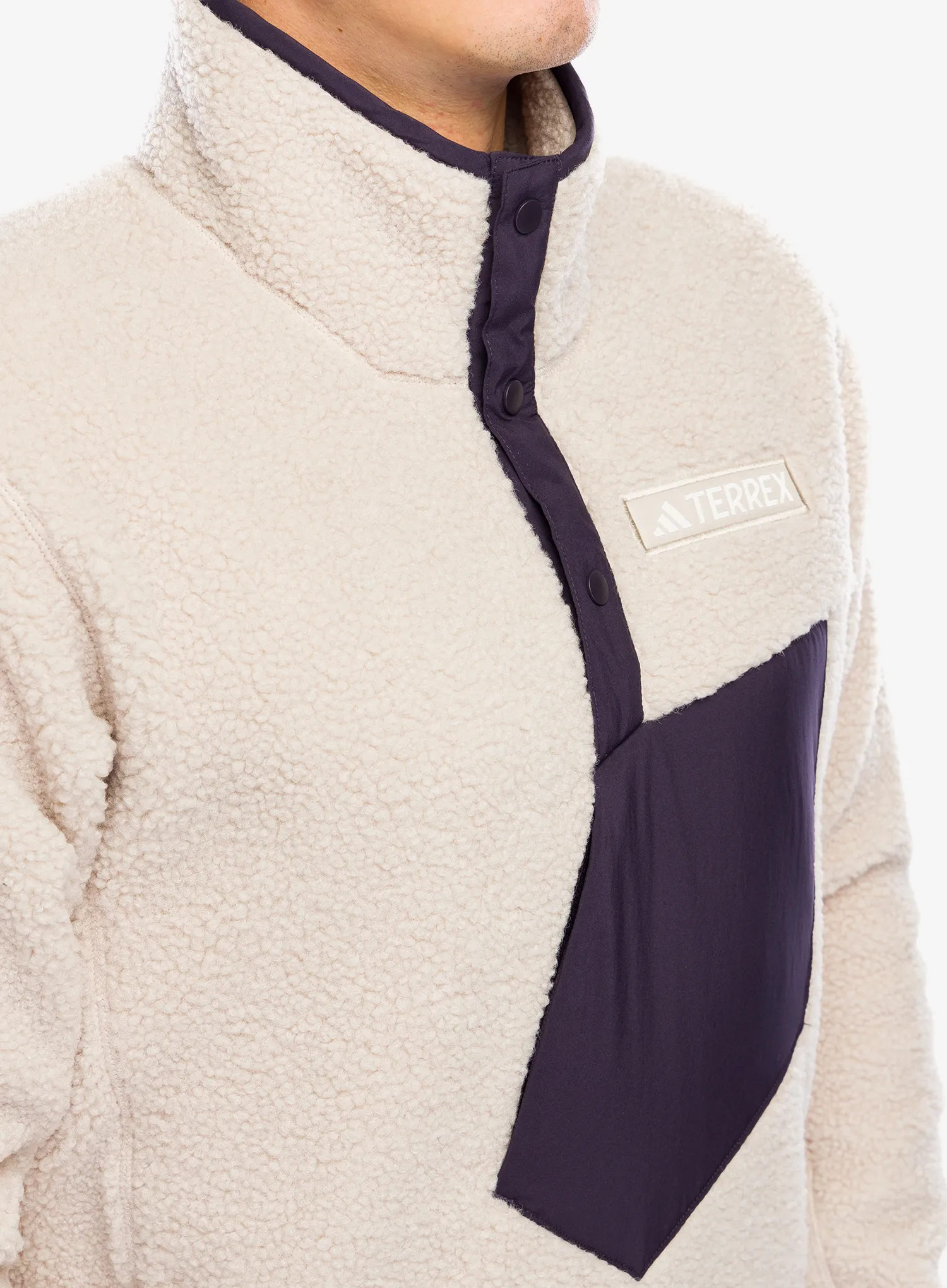 Jakna od flisa adidas TERREX Xploric High Pile Fleece Pullover - wonder beige