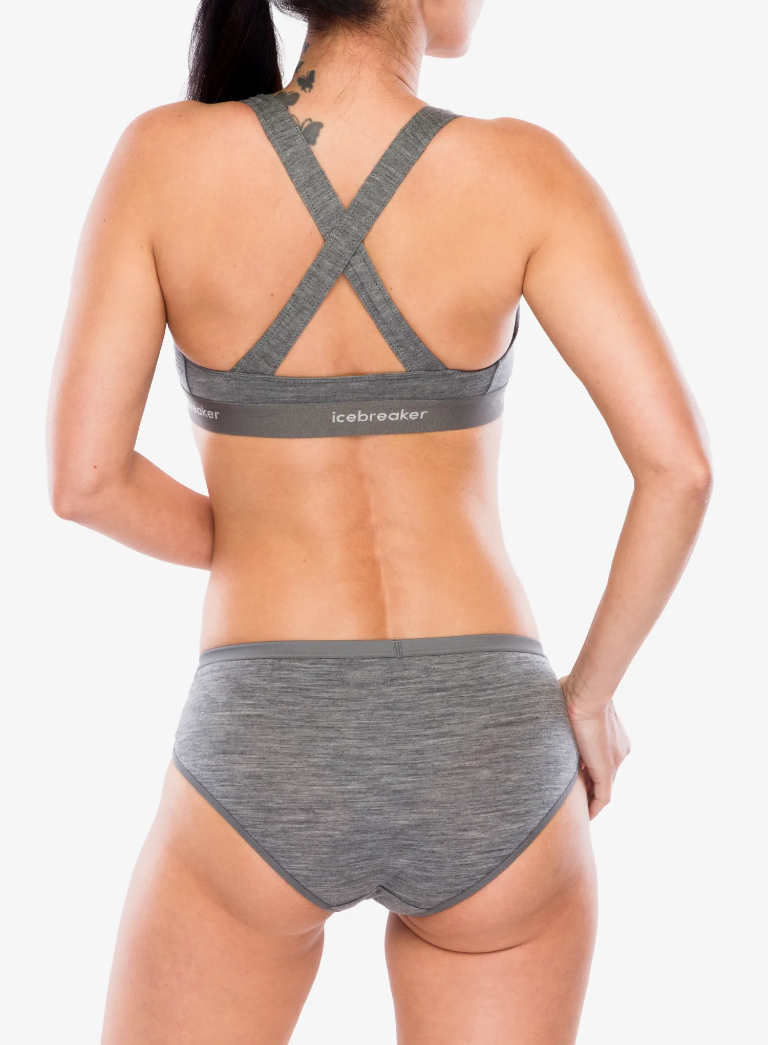 Sportski grudnjak Icebreaker Merino 125 Cool-Lite Sprite Racerback Bra - gritstone hthr