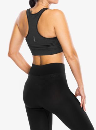 Sportski grudnjak Odlo Medium Ceramicool Sport Bra Seamless - black melange
